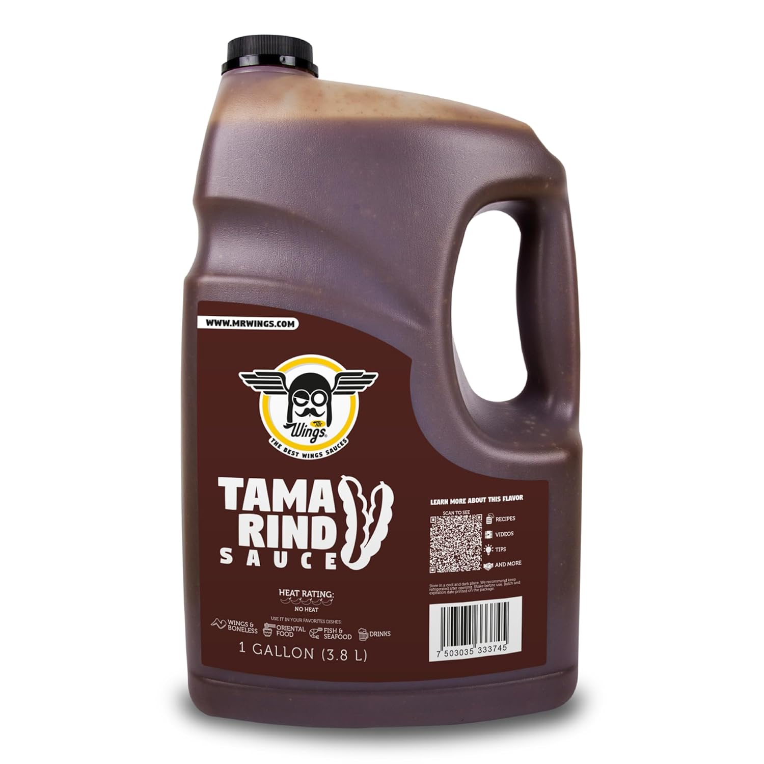 Mr Wings Sweet Mango Mild Sauce 1 Gallon (128 Fl Oz). Sweet and spicy delight, perfect for boneless, fries, drinks and your favorite snacks. Big sauce bulk.