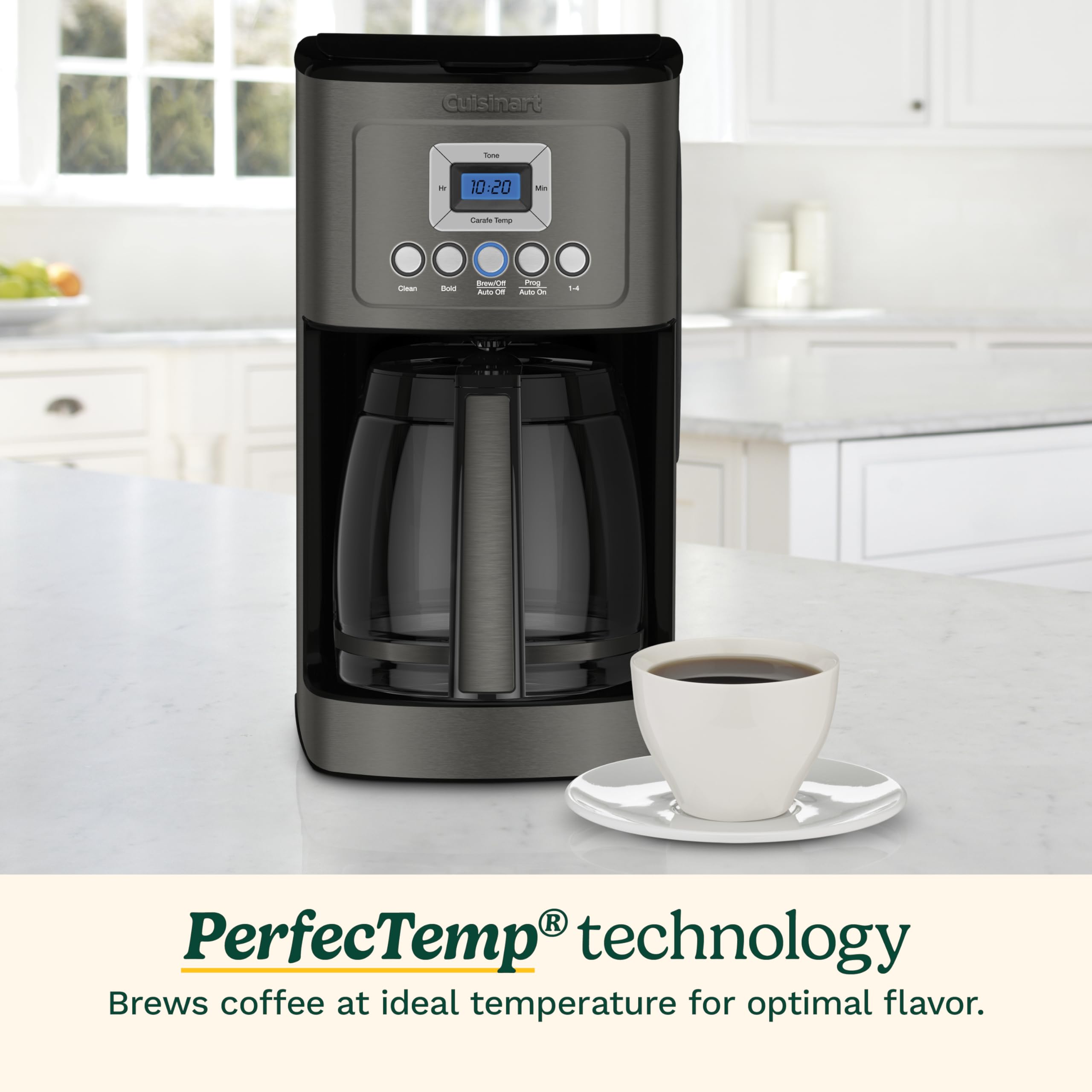Cuisinart 14-Cup Coffee Maker, Programmable PerfecTemp Glass Carafe Coffee Machine with 1-4 Cup Setting, Brew Strength Control and Pause, Stainless Steel, DCC-3200NAS