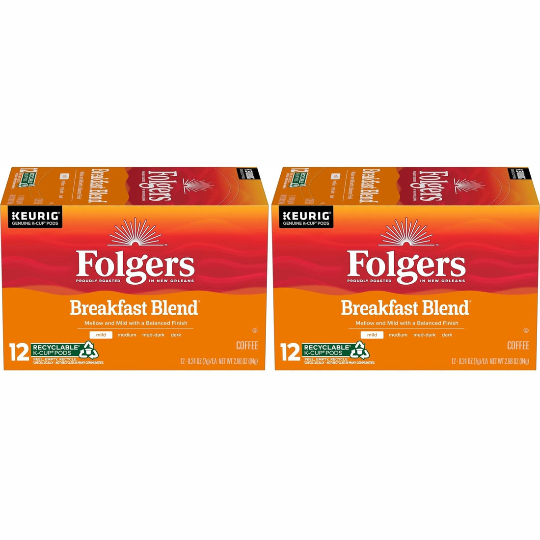 Folgers Classic Roast Medium Roast Coffee, 72 Keurig K-Cup Pods