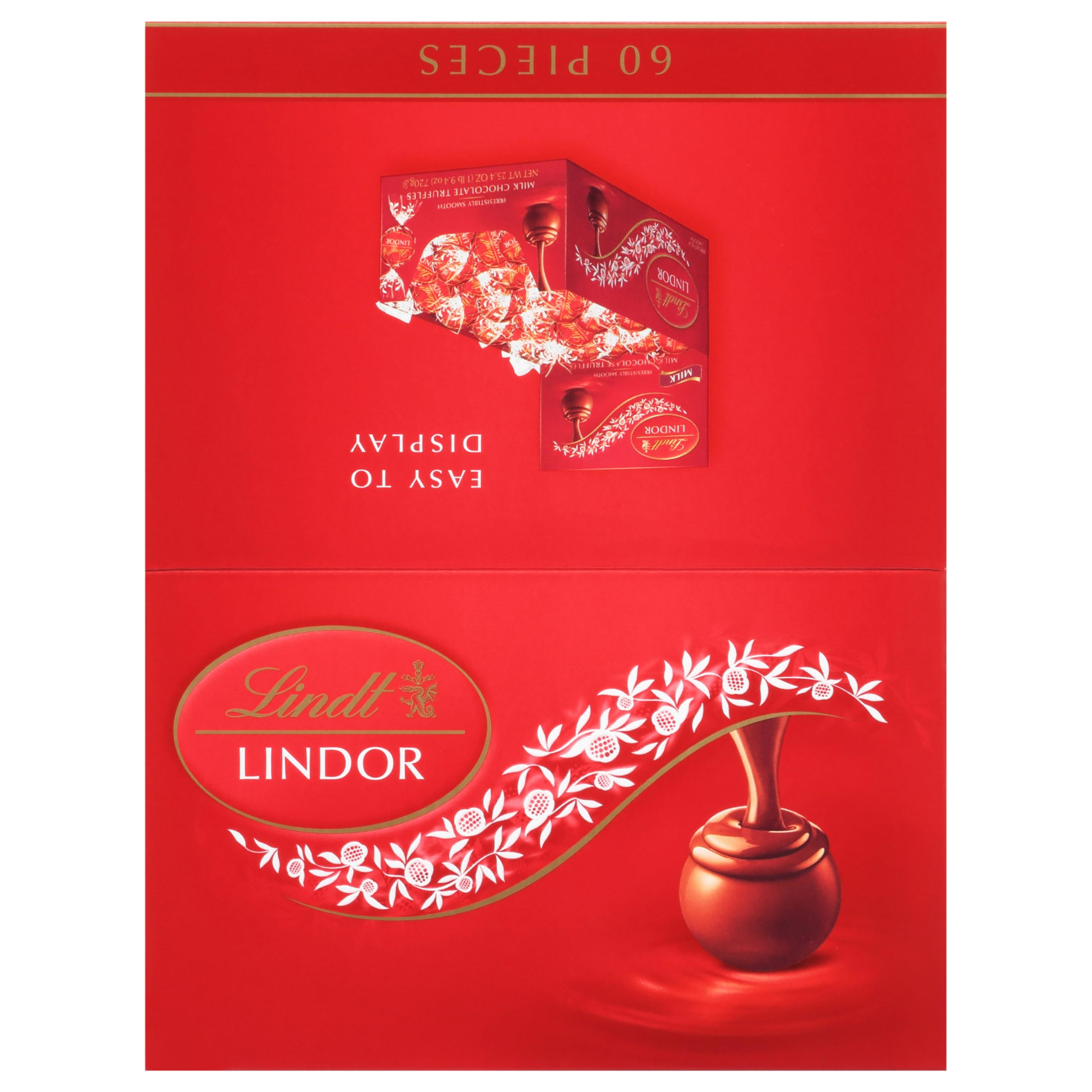 Lindt LINDOR Dark Chocolate Candy Truffles, Dark Chocolate with Smooth, Melting Truffle Center, 25.4 oz., 60 Count