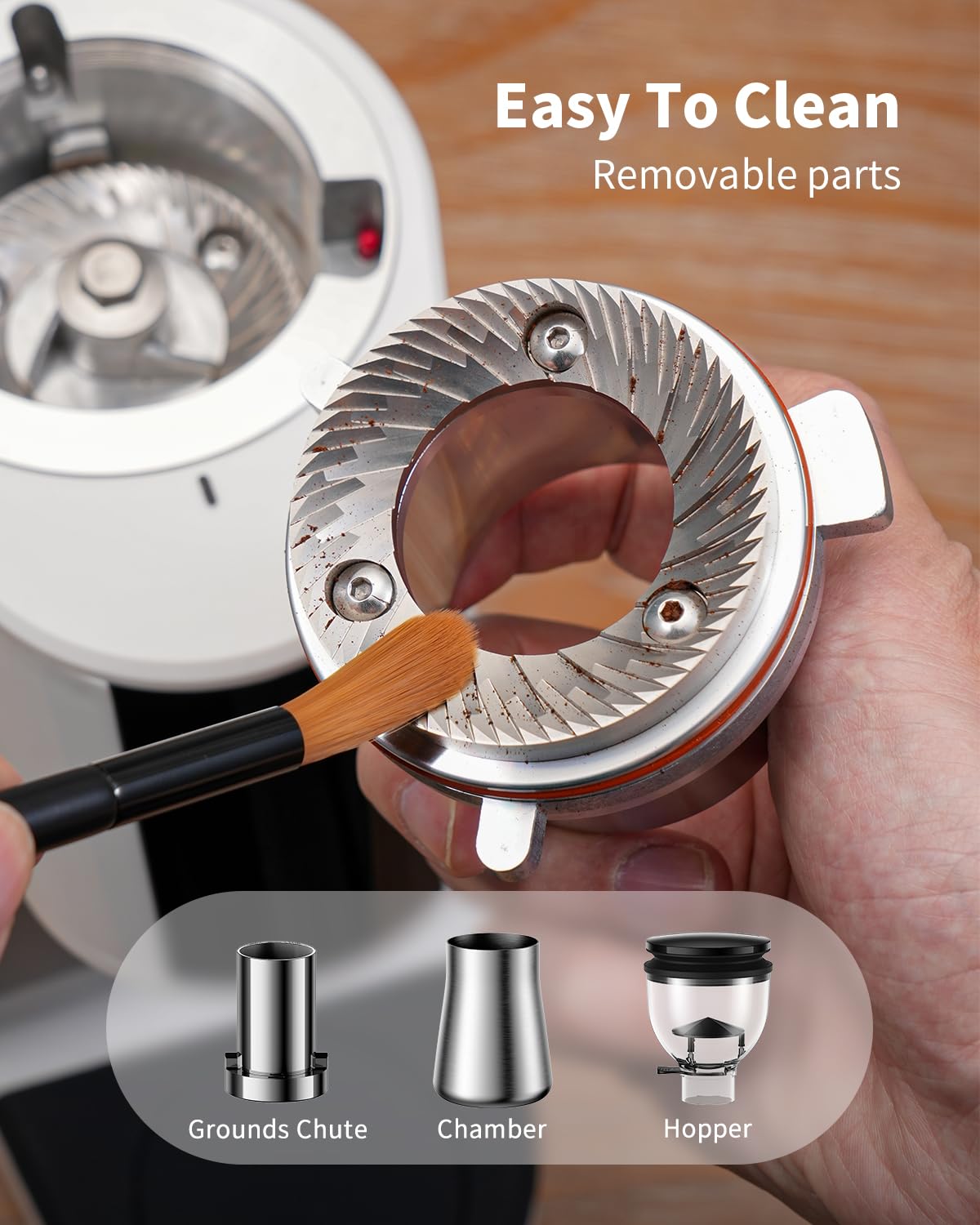 SHARDOR Professional 64mm Burr Coffee Grinder with 100 Grind Settings and All-Metal Chamber, Coffee Bean Grinder with Adjustable Electronic Timer and LED Display, Anti-Static, Black, 120V Only
