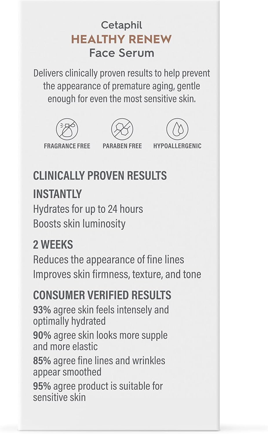 Cetaphil Anti Aging Healthy Renew 1 Oz Retinol Alternative Facial Serum With Niacinamide Peptides Sensitive Skin Care With Vitamin B Complex Fragrance Free