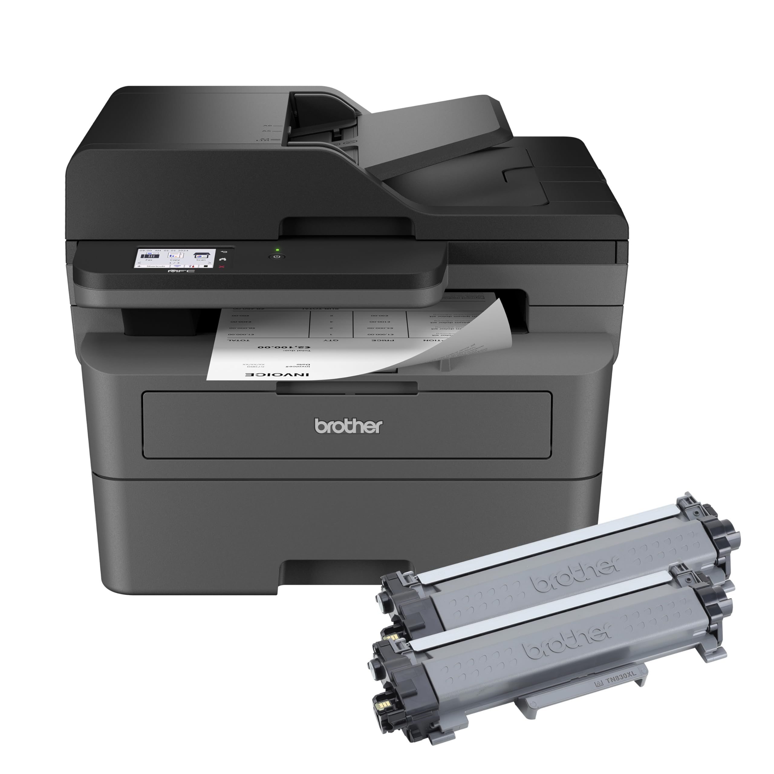 Brother MFC-L2820DW Wireless Compact Monochrome All-in-One Laser Printer with Copy, Scan and Fax, Duplex, Black & White | Includes Refresh Subscription Trial(1), Works with Alexa