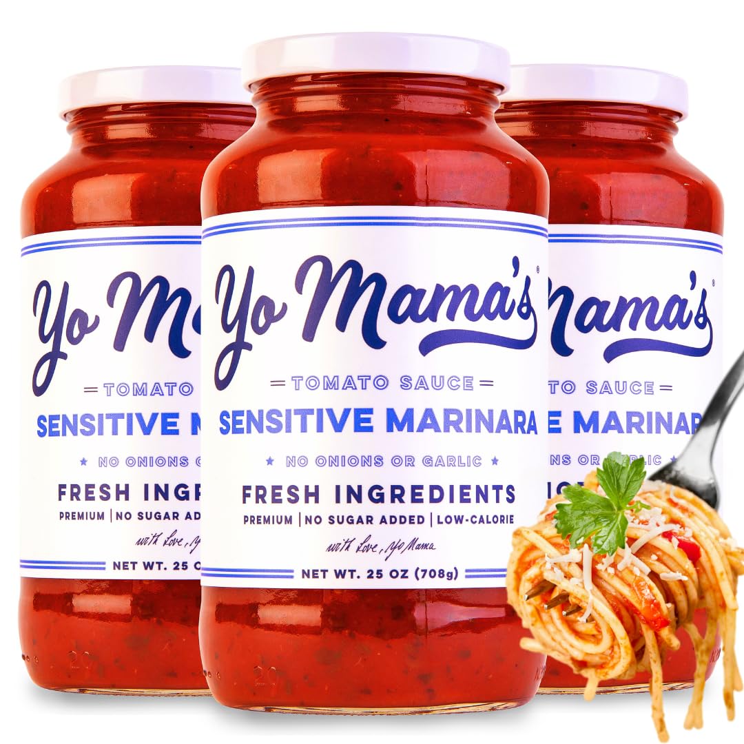 Yo Mama's Foods Keto Marinara Pasta Sauce - (3) 12.5 Ounce Jars - No Sugar Added, Low Carb, Low Sodium, Gluten Free, Paleo Friendly, and Made with Fresh, Non-GMO Tomatoes