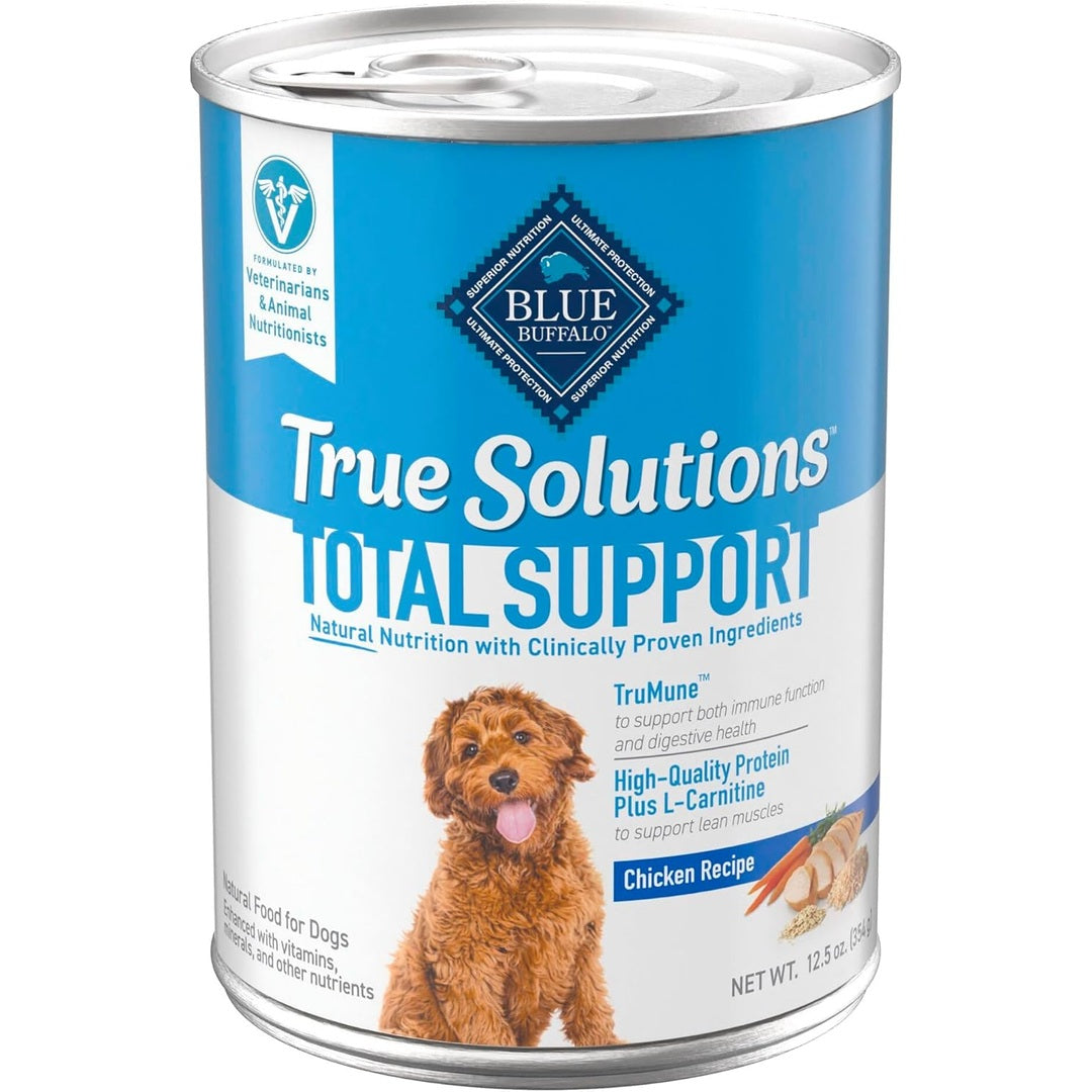 Blue Buffalo True Solutions Total Support Wet Dog Food for Adult Dogs, Made with Natural Ingredients, Chicken, 12.5-oz. Cans (12 Count)