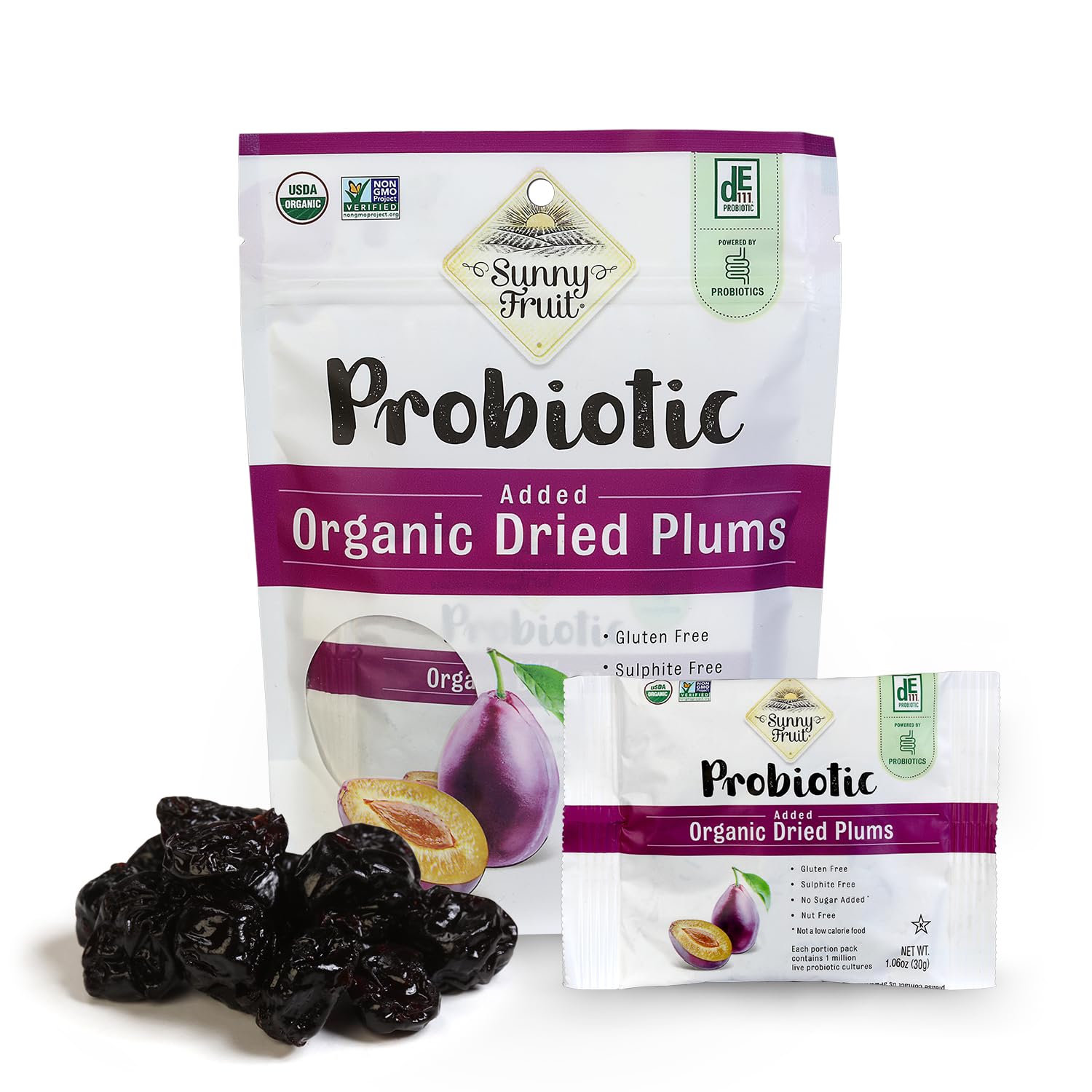 Sunny Fruit Soft Organic Pitted Prunes, 2.5 Pound Bulk Bag | No Preservatives, No Sugar Added | Healthy, Naturally Sweet Dried Plums | High Fiber Dried Fruit | ORGANIC, NON-GMO, VEGAN, HALAL, KOSHER