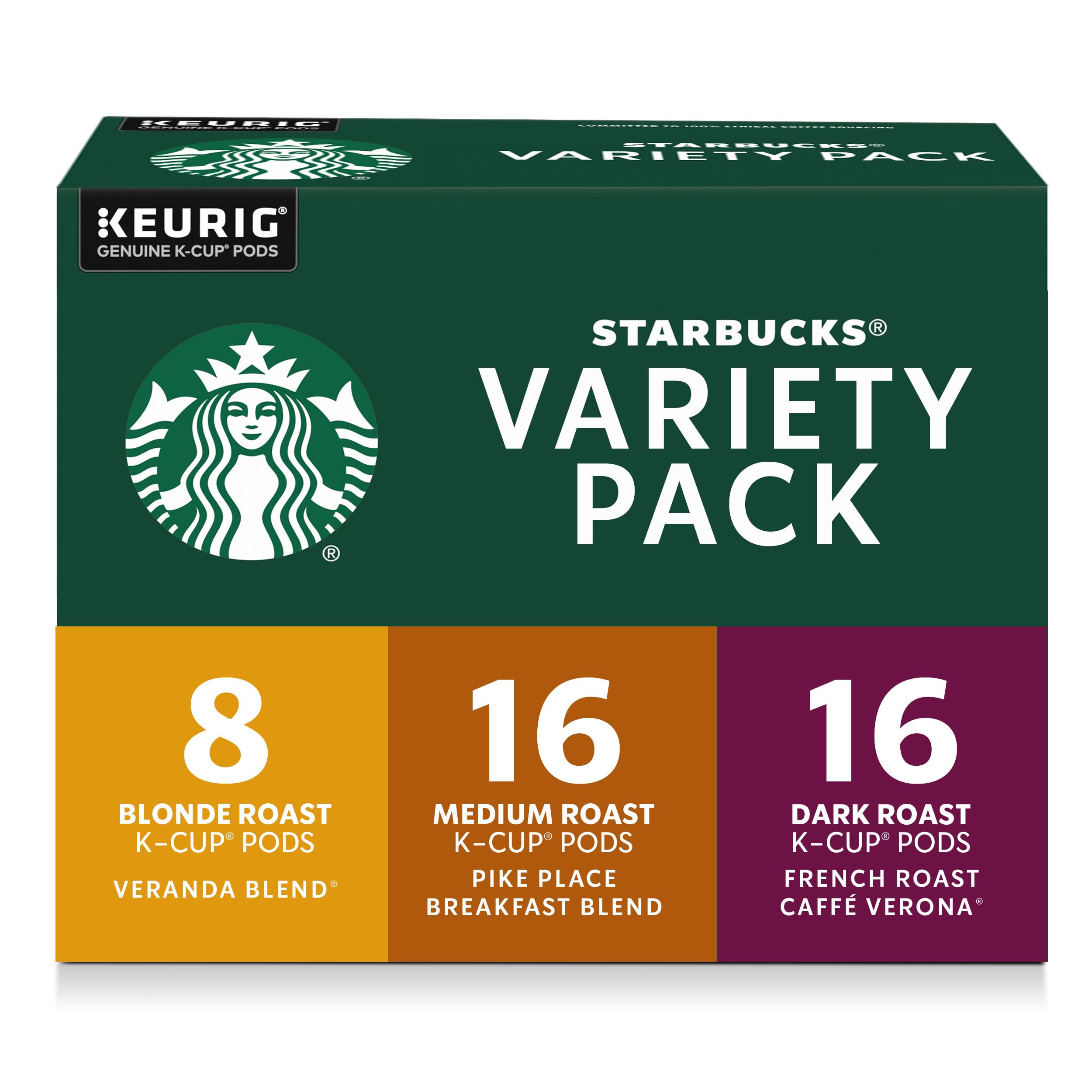 Starbucks K-Cup Coffee Pods, Medium Roast Hot or Iced Coffee, Pike Place Roast, 96 Keurig Pods