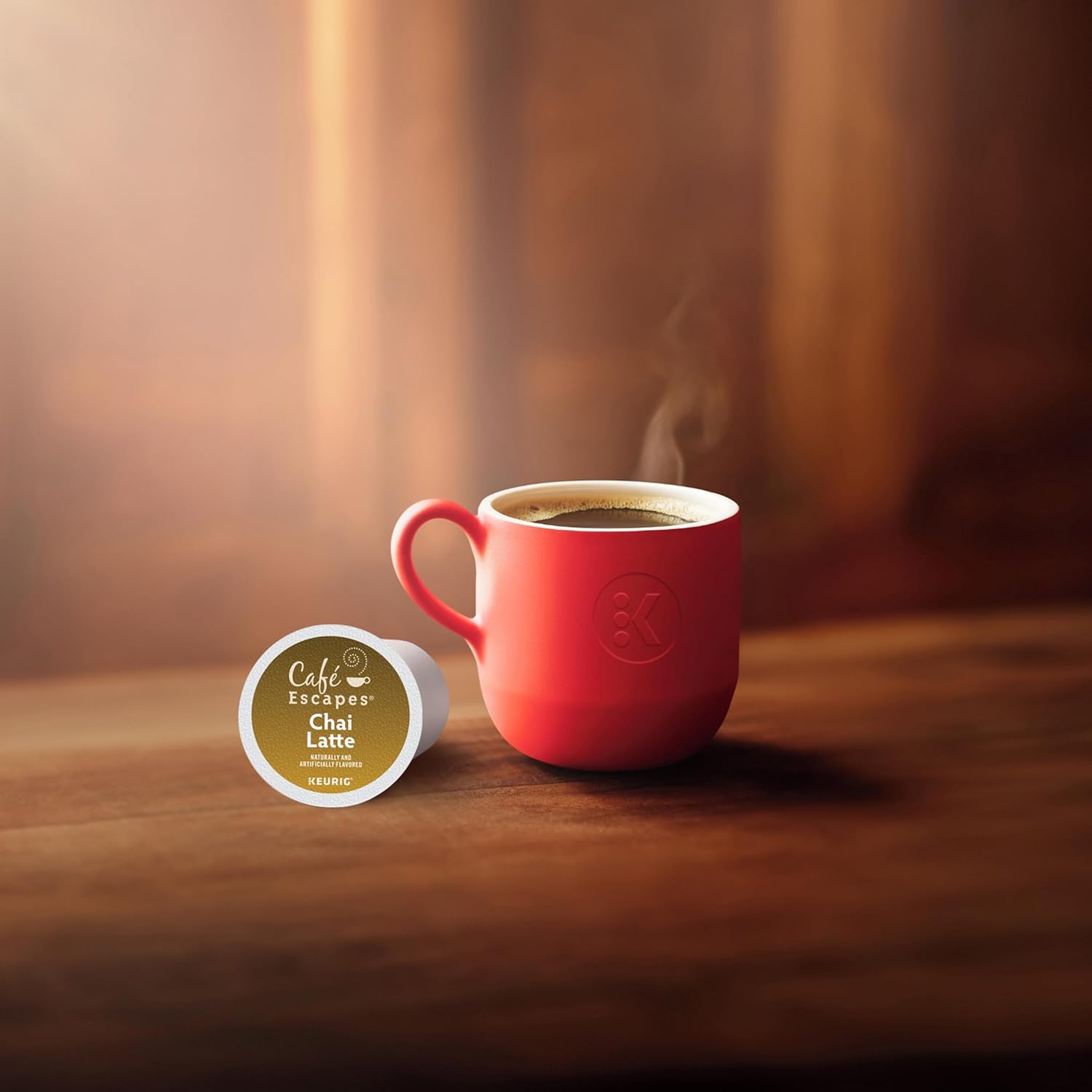 Cafe Escapes, Chai Latte Tea Beverage, Single-Serve Keurig K-Cup Pods, 72 Count (3 Boxes of 24 Pods)