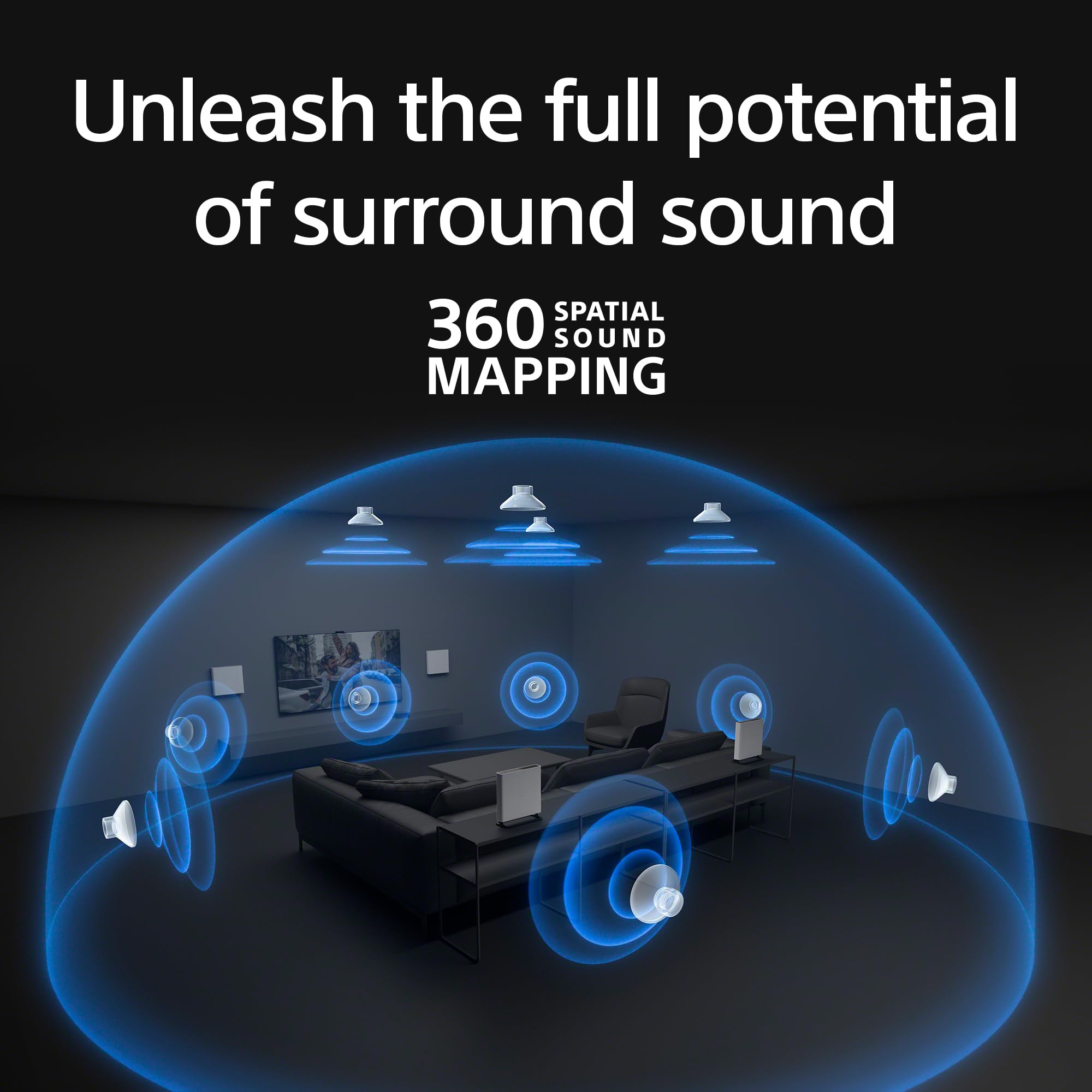Sony BRAVIA Theater Quad 16-Speaker Home Theater Audio System with 4 Wireless Speakers, 360 Spatial Sound Mapping, Dolby Atmos/DTS:X Support, Room Calibration (HT-A9M2)