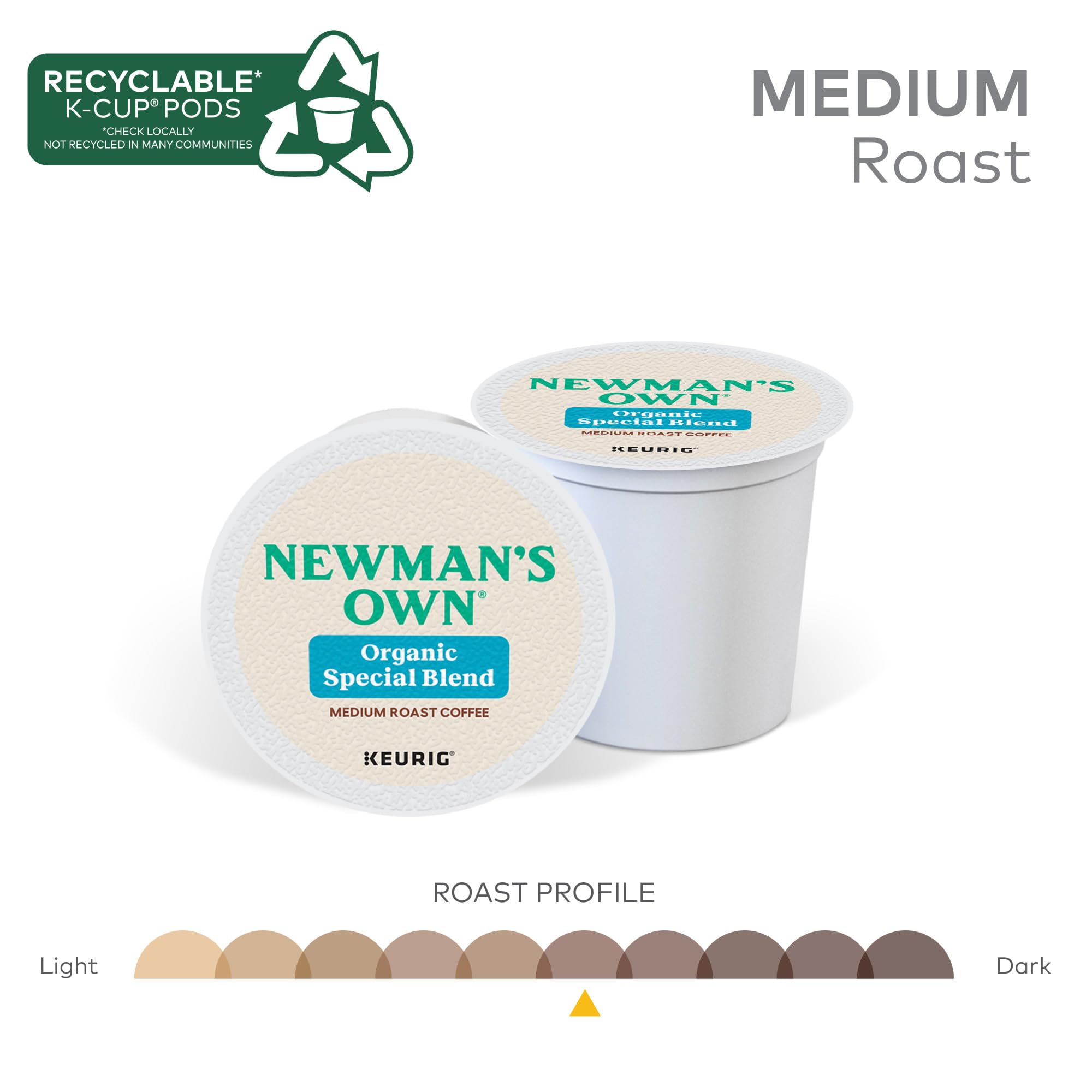 Newman's Own Organics Special Blend Keurig Single-Serve K-Cup Pods, Medium Roast Coffee, 96 Count