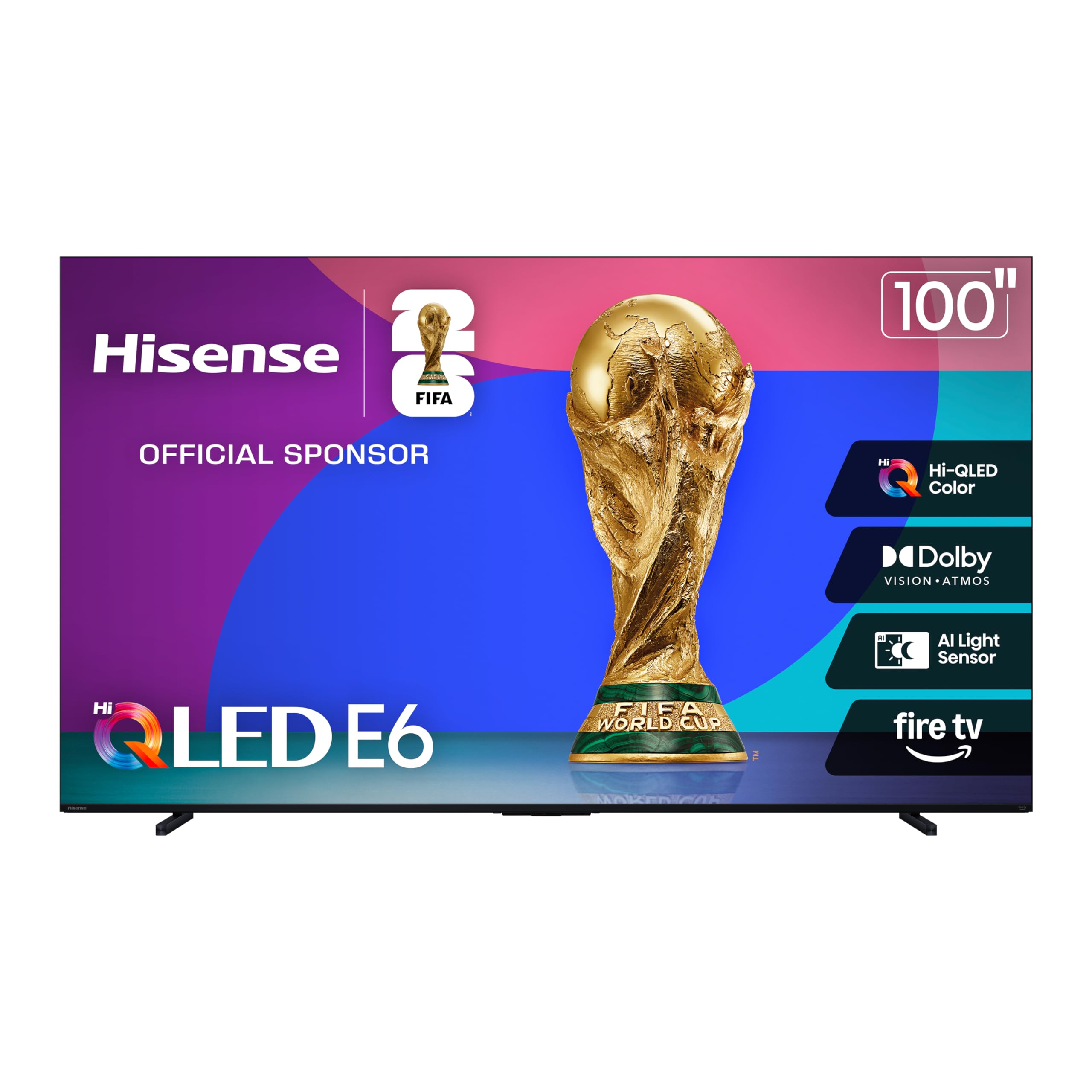 Hisense 55" E6 Cinema Series Hi-QLED 4K UHD Smart Fire TV (55E6QF) - AI Light Sensor, Dolby Vision · Atmos, Voice Remote with Alexa, Motion Rate 120, HDR 10+ Adaptive, Game Mode Plus