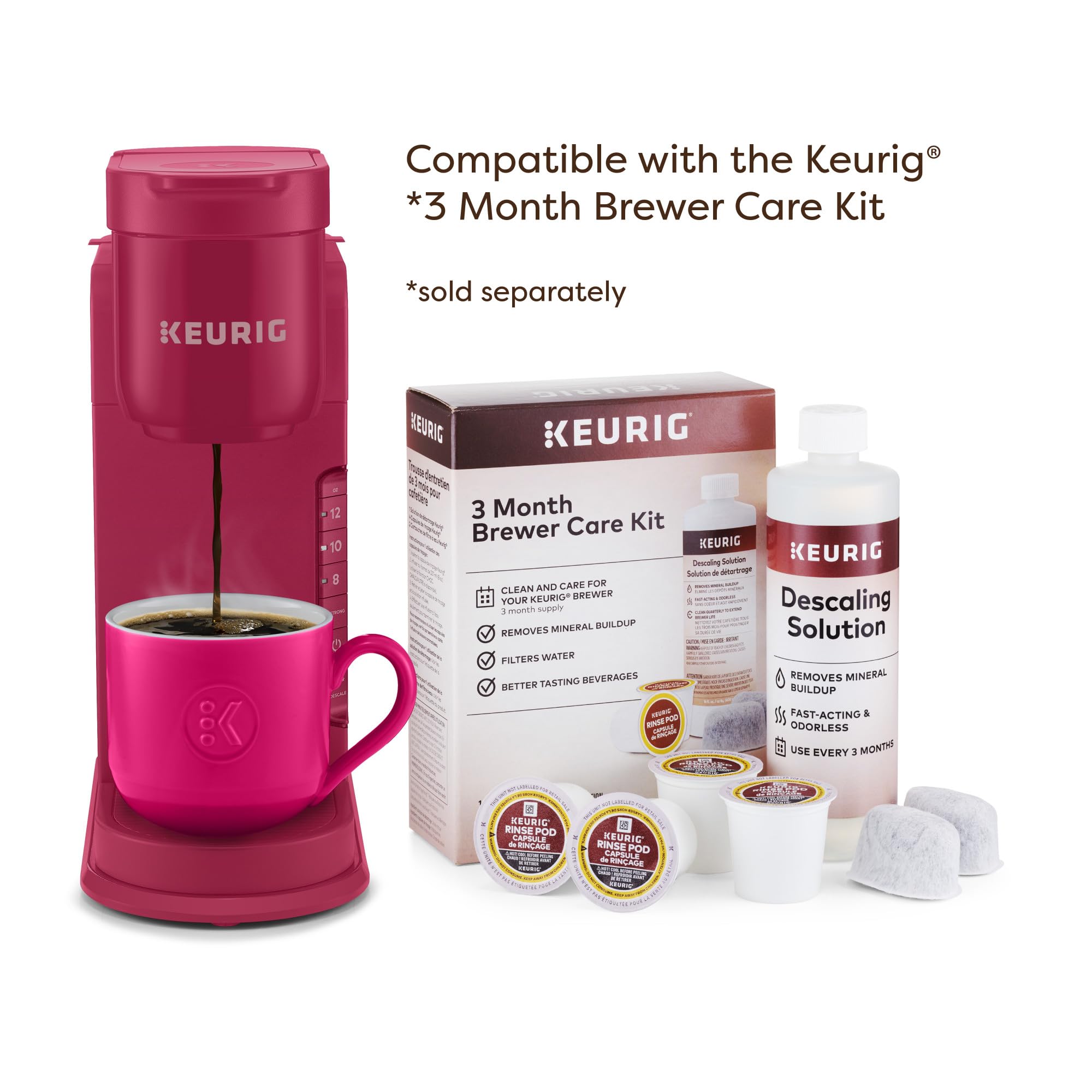 Keurig K-Express Single Serve K-Cup Pod Coffee Maker, 3 Brew Sizes, Strong Button Feature, 42oz Removable Reservoir, Warm Stone