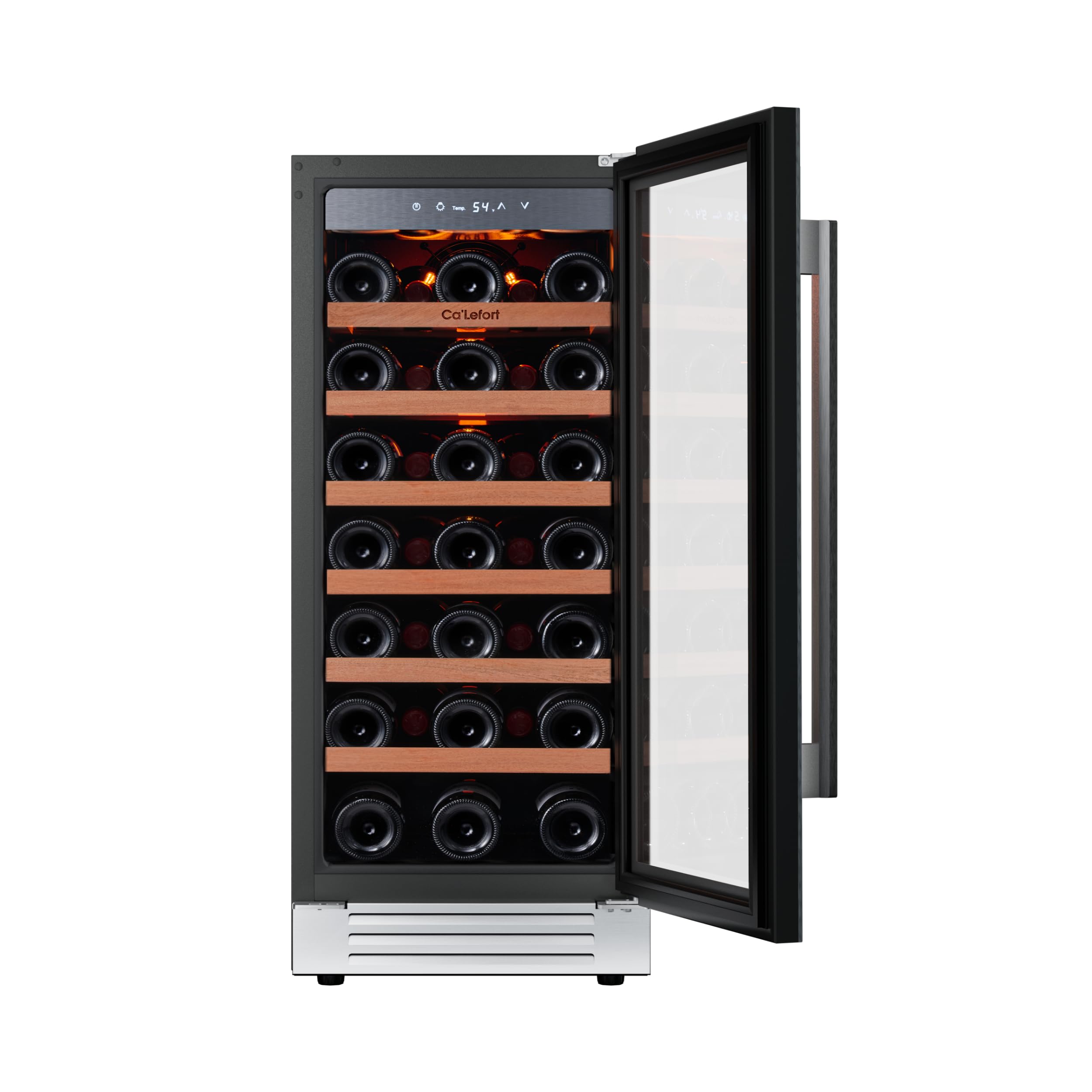 Ca'Lefort 15 Inch Wine Fridge, 33 Bottle Wine Cooler Refrigerator, 40-65°F Wine Refrigerator Glass Door, 3 LED Wine Fridge, Built-in or Freestanding Fridge for Home/Bar/Kitchen (3.0 cu.ft)