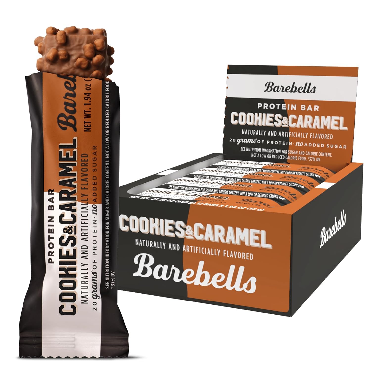 Barebells Protein Bars Salty Peanut - 12 Count, 20g High Protein Treats - Chocolate Nutrition Bar with 1g Total Sugars - On-The-Go Breakfast or Post-Workout Snack