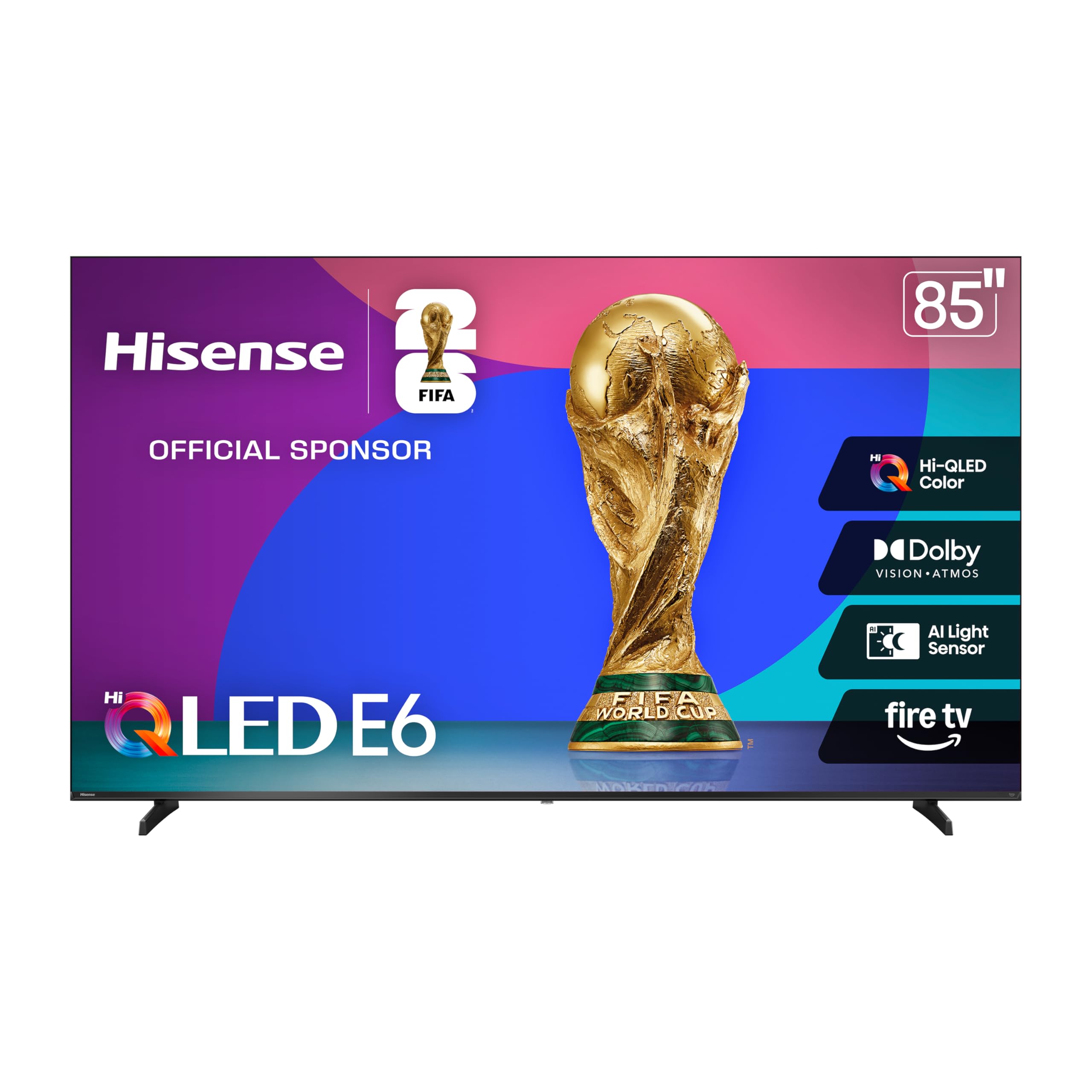 Hisense 55" E6 Cinema Series Hi-QLED 4K UHD Smart Fire TV (55E6QF) - AI Light Sensor, Dolby Vision · Atmos, Voice Remote with Alexa, Motion Rate 120, HDR 10+ Adaptive, Game Mode Plus