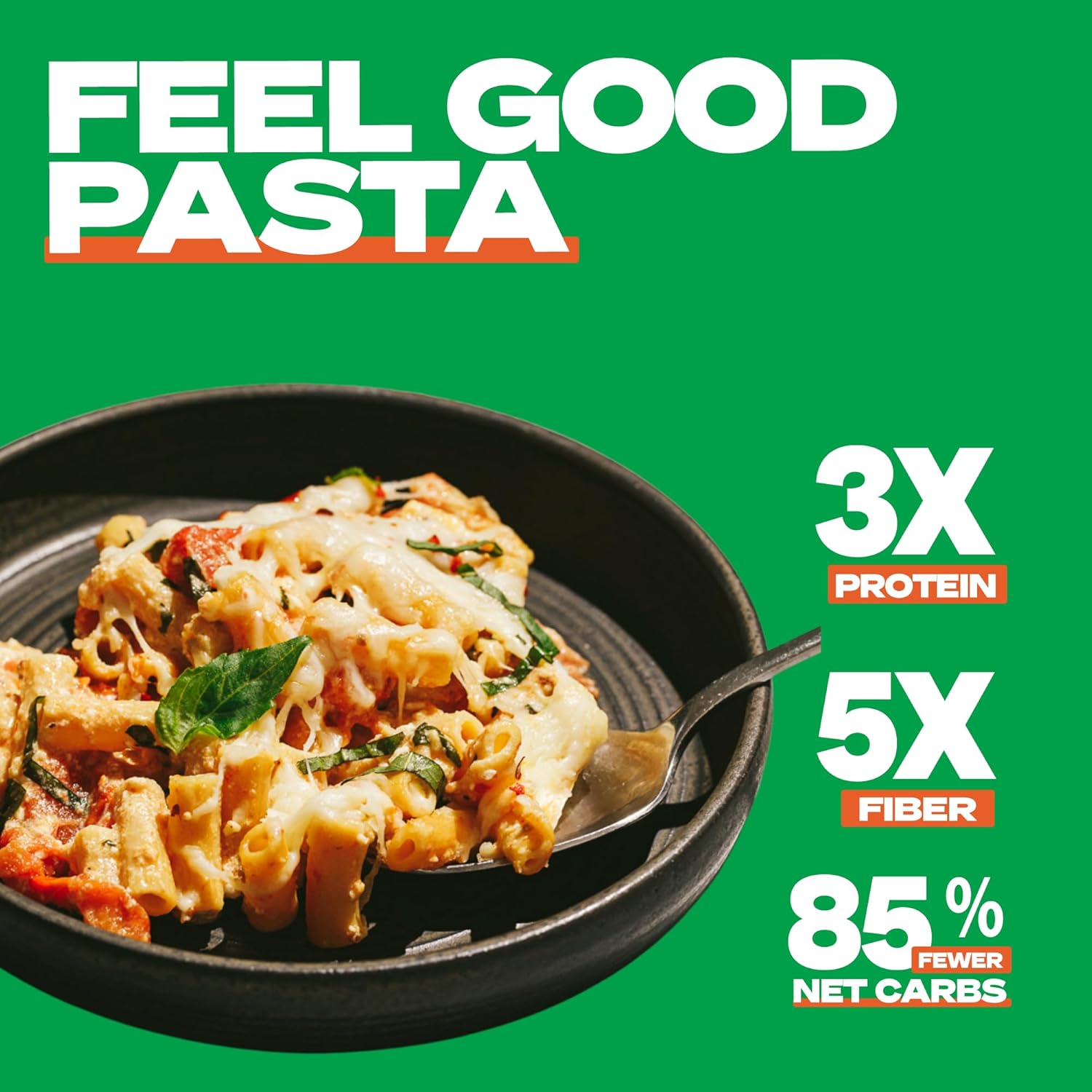 Kaizen Low Carb Keto Pasta Ziti - High Protein (20g), Gluten-Free, Keto-Friendly (6g Net), Plant-Based Lupini Noodles made w/High Fiber Lupin Flour - 8 ounces (Pack of 3)