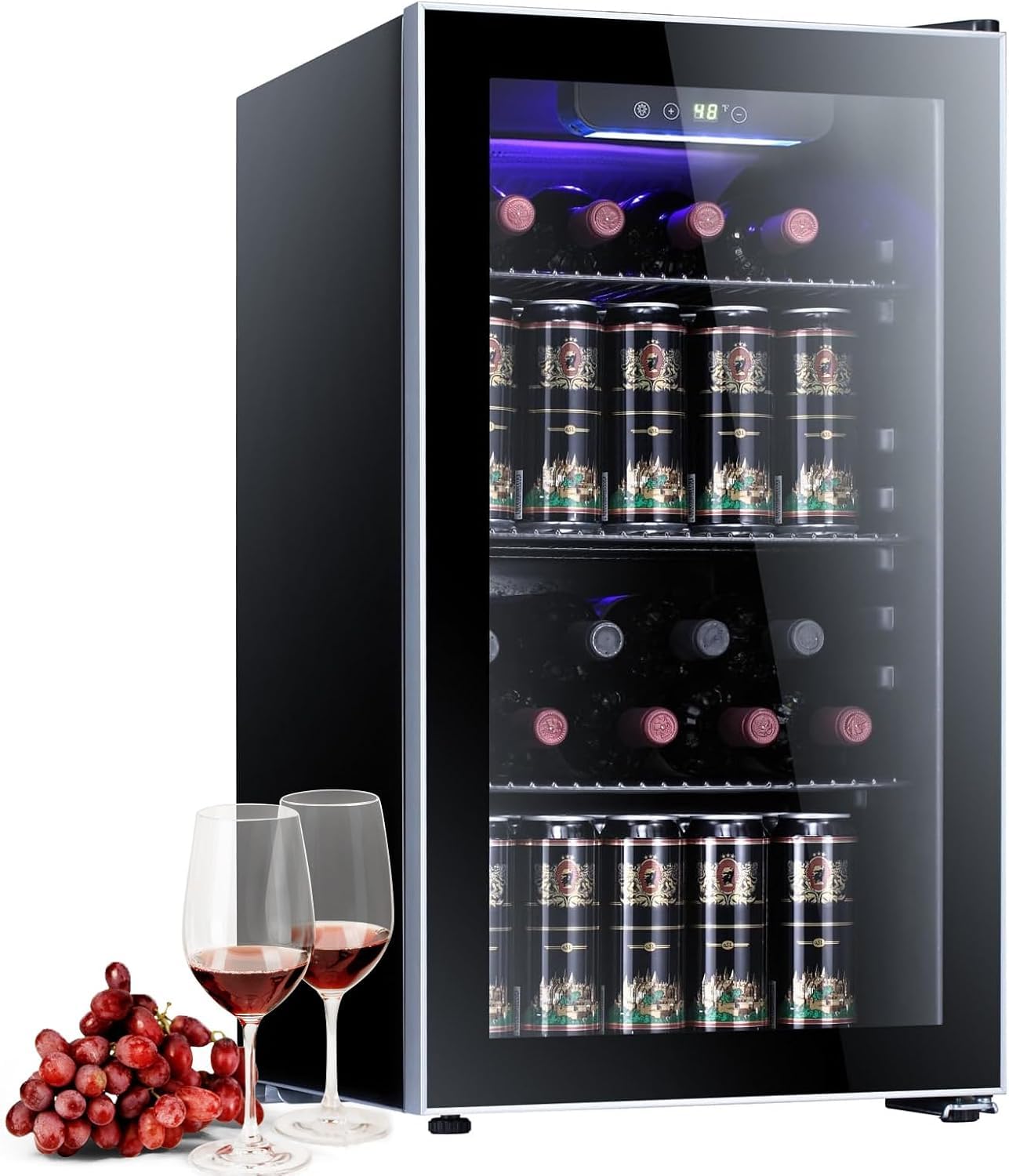 Antarctic Star Wine Cooler, Beverage Refrigerator, 16 Bottle Freestanding Quiet Wine Cellar Front Glass Door for Home and Bar, Digital Temp Control, 1.71 Cu.Ft.