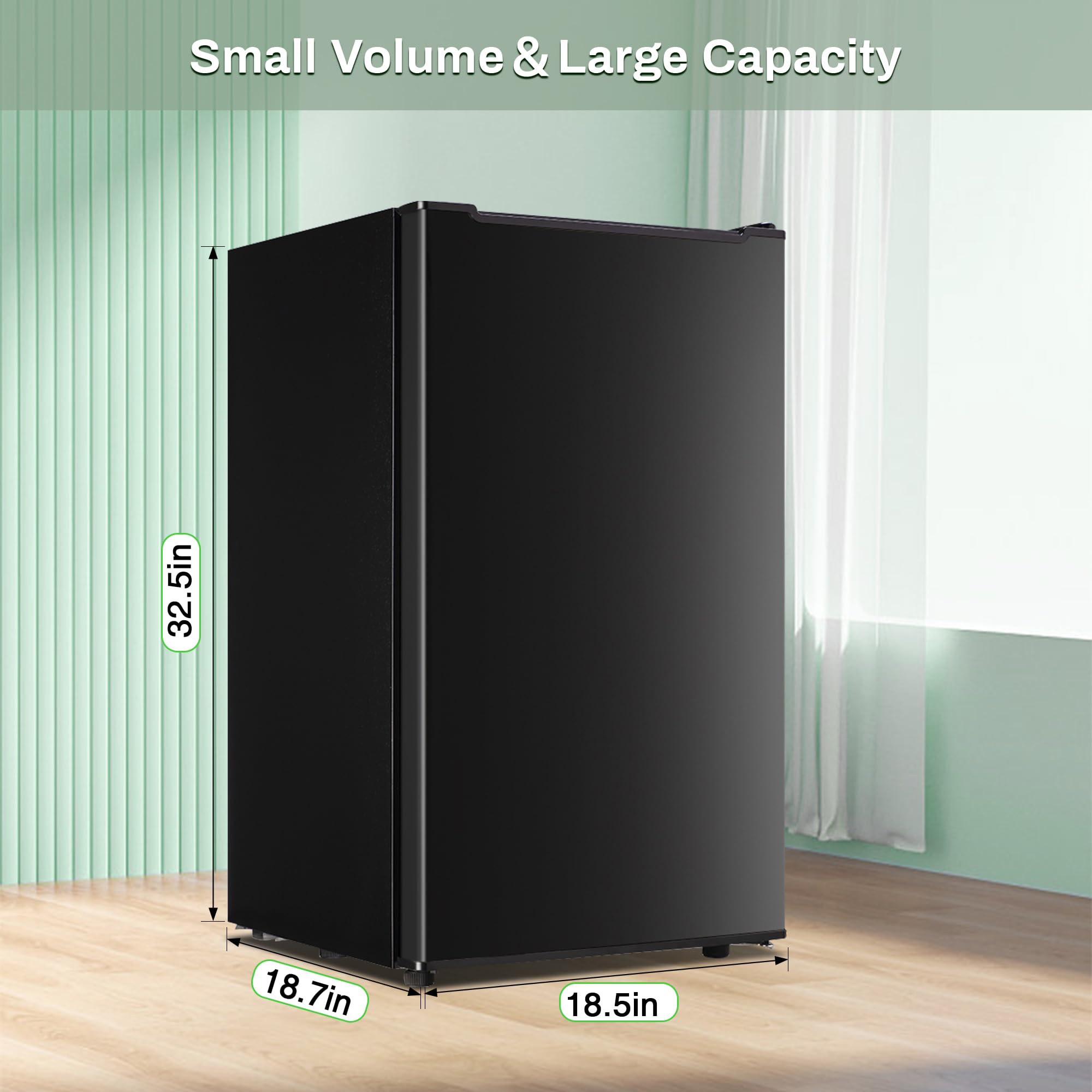 Mini Upright freezer 3.6 Cubic Feet Mini Freezer, Single Door Compact Freezer with Reversible Stainless Steel Door, 3-Speed Temperature Adjustment Small freezer for Home, Glossy Silver