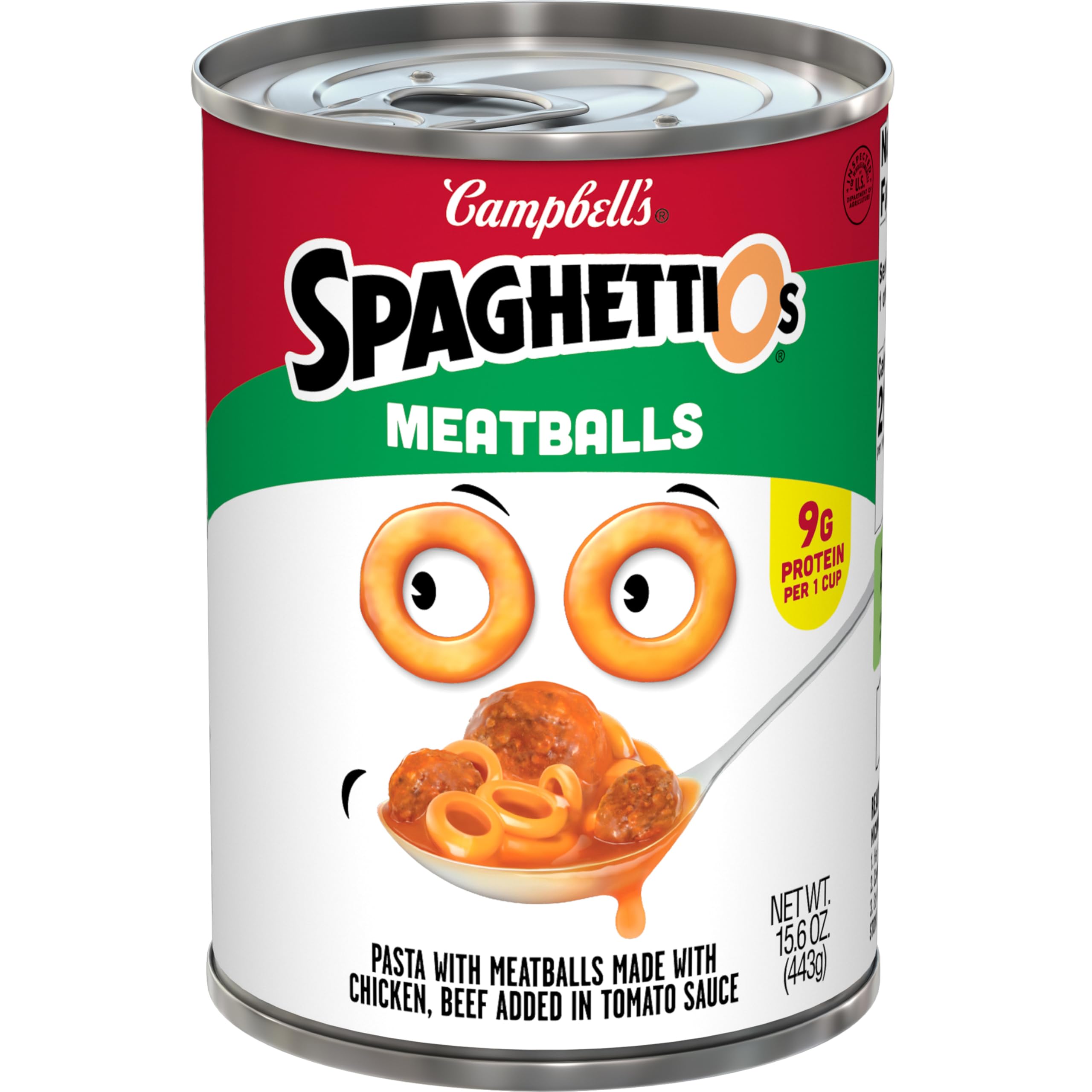 SpaghettiOs Canned Pasta with Meatballs, 15.6 oz Can (12 Pack)