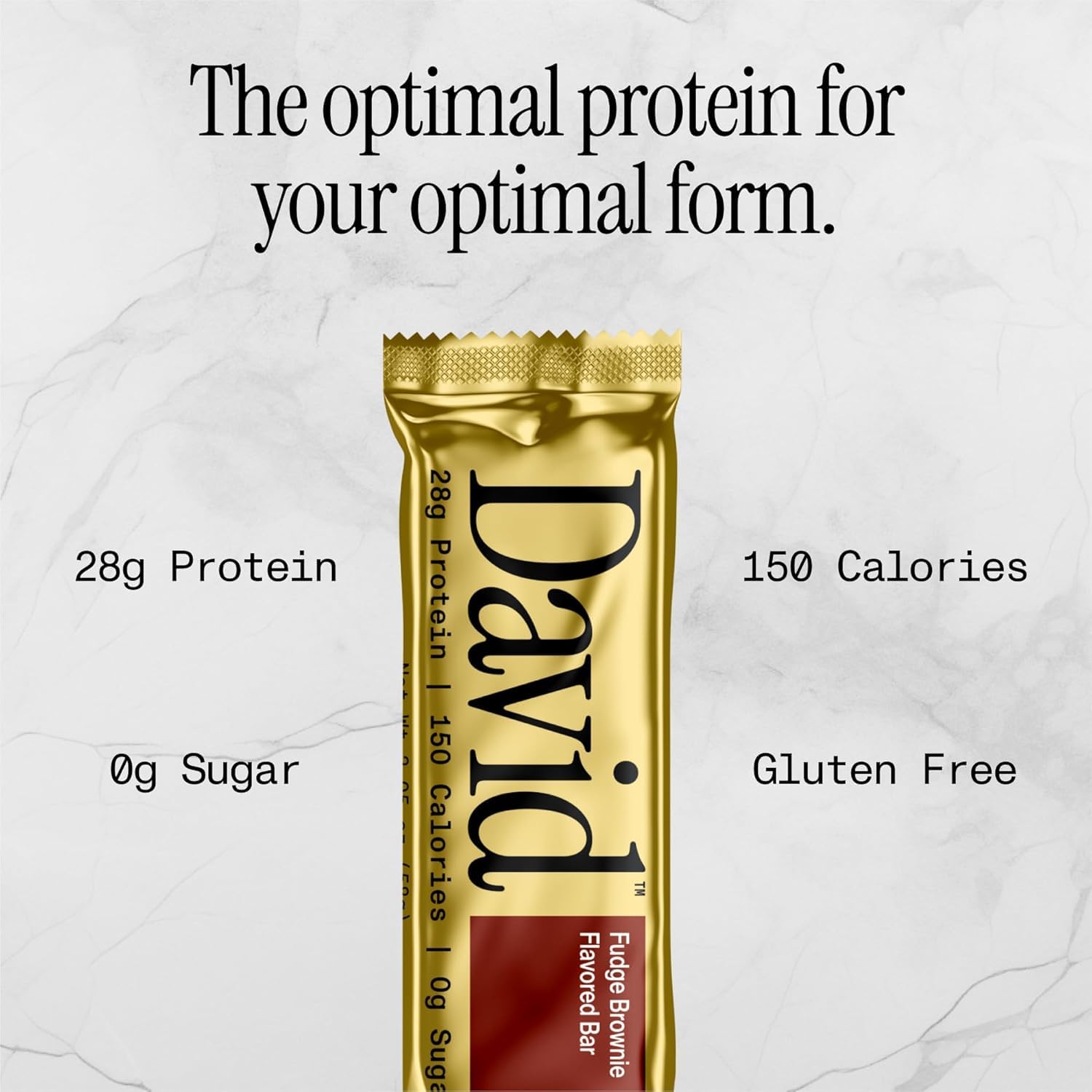 David High Protein Bars No Sugar - Sugar Free Protein Bars, Low Carb, Gluten Free - 28g of Protein, 150 Calories - David Bar On-The-Go Snack - Peanut Butter Chocolate Chunk Flavor, Pack of 12