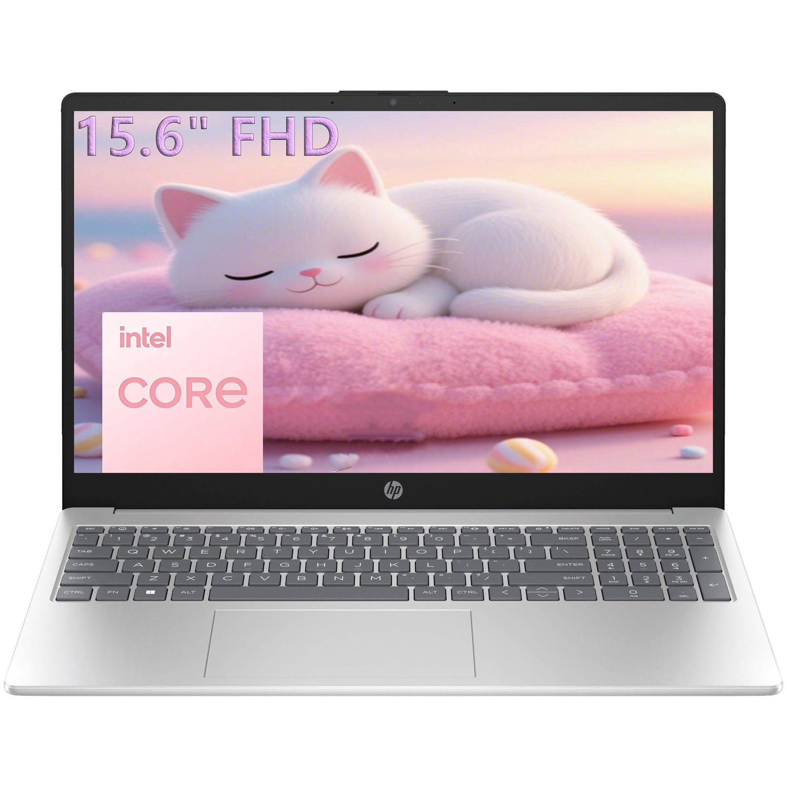 HP 15.6" FHD Laptop 2026 Edition with Copilot AI, 16GB RAM, 256GB SSD, Intel Processor, Long Battery Life, Lightweight 3.64 lbs, Microsoft 365, Windows 11 for Students & Office