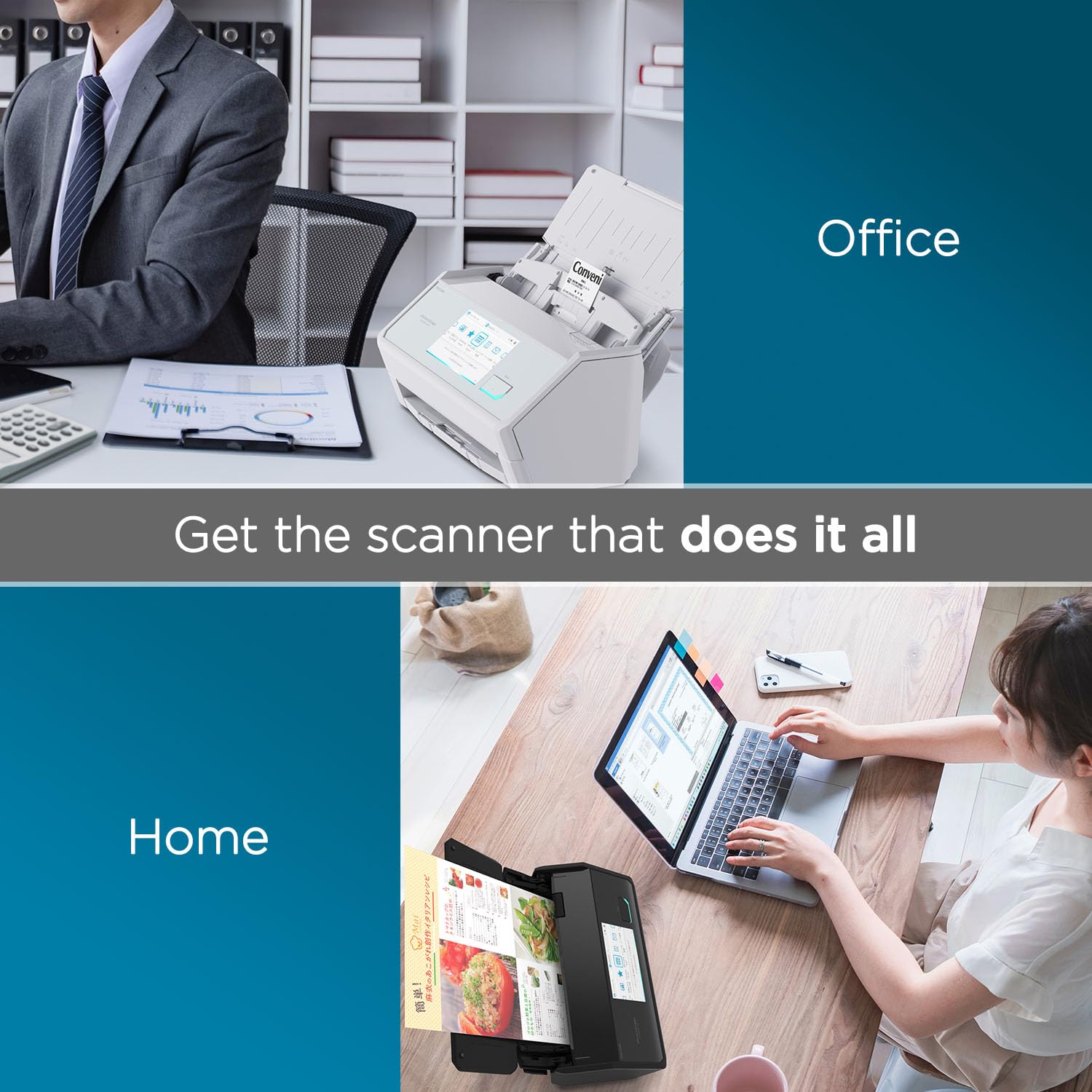 ScanSnap iX2500 Wireless or USB High-Speed Cloud Enabled Document, Photo & Receipt Scanner with Large 5" Touchscreen and 100 Page Auto Document Feeder for Mac or PC, Black