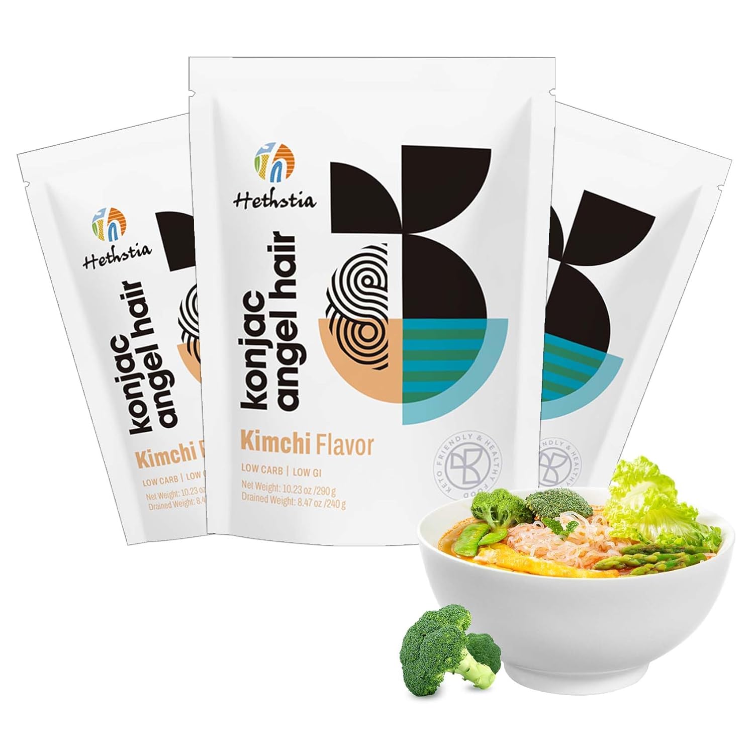 Hethstia Konjac Noodles, 10 Packs Shirataki Spaghetti – Low Carb, Low Calorie, Ready to Eat Konjac Pasta – Keto, Gluten-Free, Vegan, Fat-Free, 0 Sugar, Healthy Low Carb Pasta Substitute