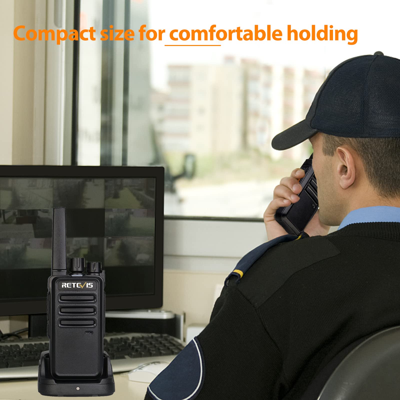 Retevis RT68 Walkie Talkies with Earpiece, Portable FRS Two-Way Radios Rechargeable, with 6 Way Multi Unit Charger, Hands Free, Long Range, Rugged 2 Way Radios 6 Pack for Adults School Church