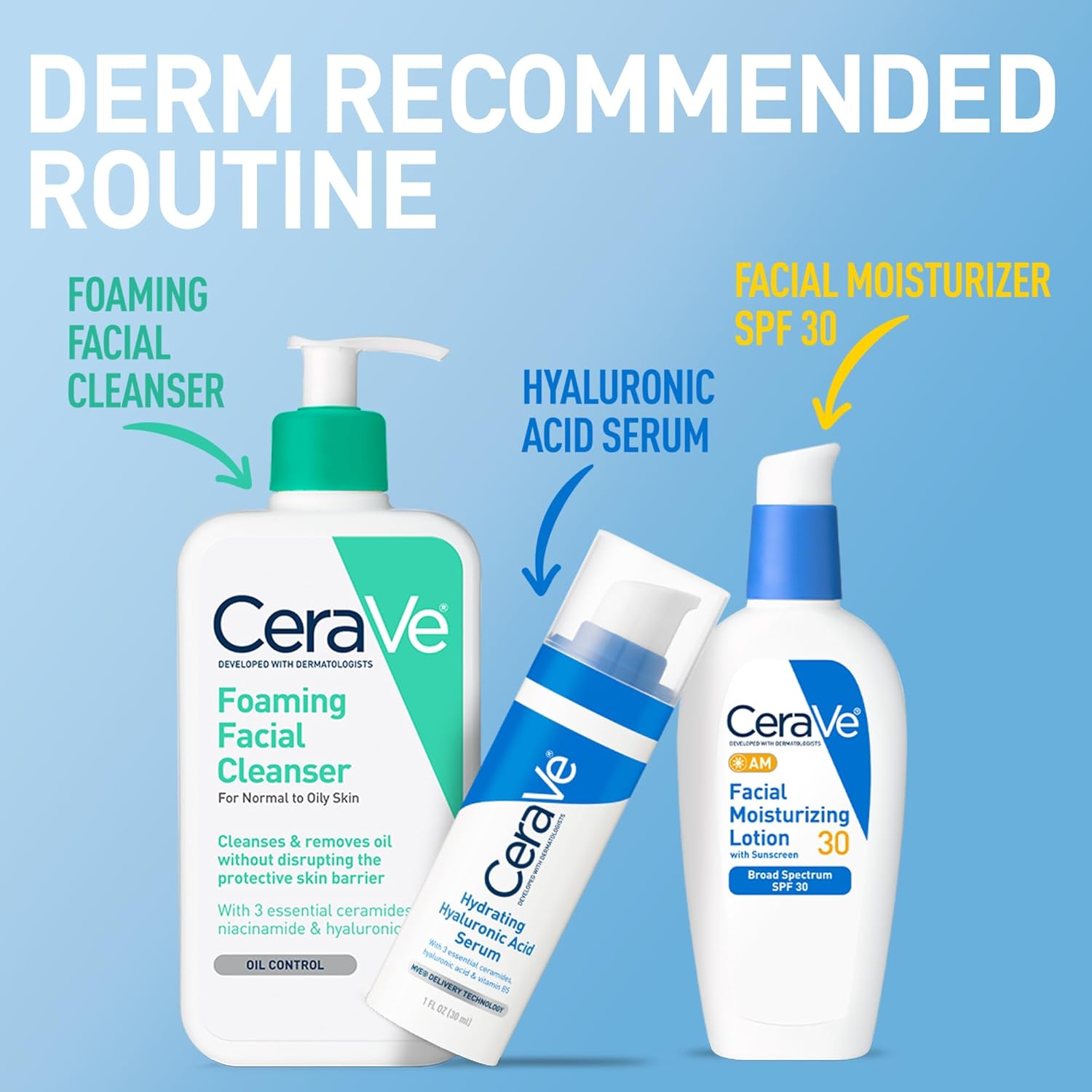 Cerave Pm Facial Moisturizing Lotion, 3 Oz., Multiplied With Derma Roller, 3 Fl Oz (Pack Of 1)