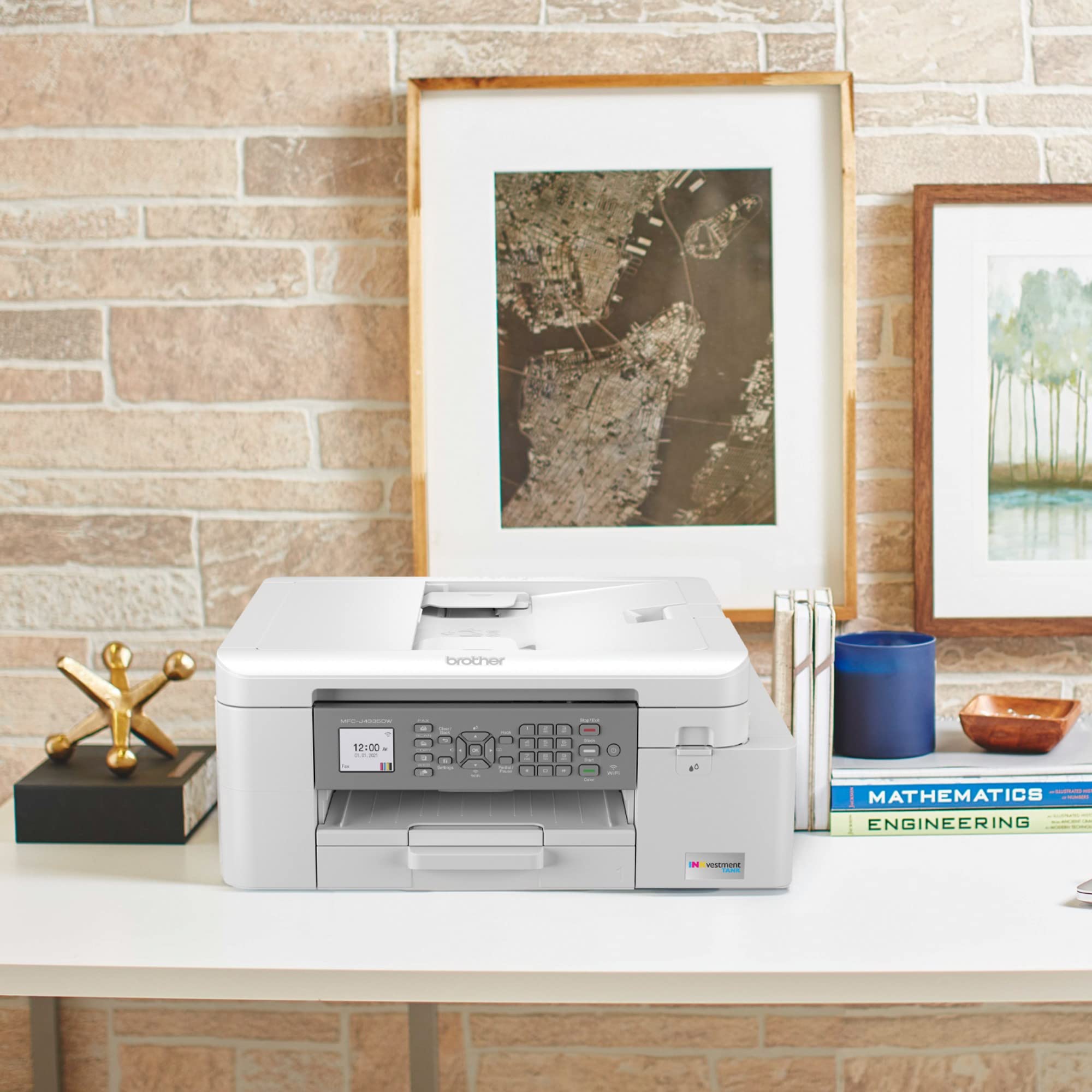Brother INKvestment 4355 Wireless Color Inkjet All-in-One Printer with 1.8” Color Display and Manual Feed Slot | Includes Refresh Subscription Trial(1) (MFC-J4355DW)