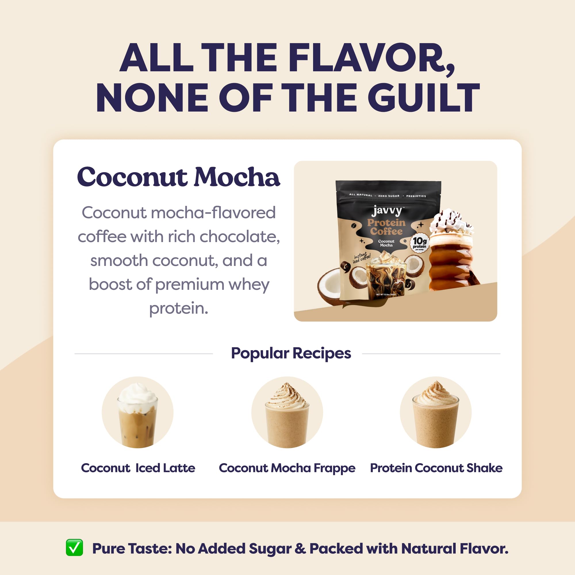 Caramel Protein Iced Coffee - Premium Whey Protein & Instant Iced Coffees - 100% Natural Cold Brew - Zero Artificial Flavors & Sweeteners, 80 mg Caffeine Per Serving, No Added Sugar, 20 Servings