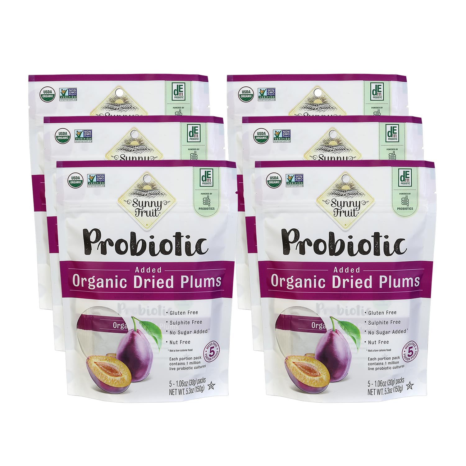 Sunny Fruit Soft Organic Pitted Prunes, 2.5 Pound Bulk Bag | No Preservatives, No Sugar Added | Healthy, Naturally Sweet Dried Plums | High Fiber Dried Fruit | ORGANIC, NON-GMO, VEGAN, HALAL, KOSHER