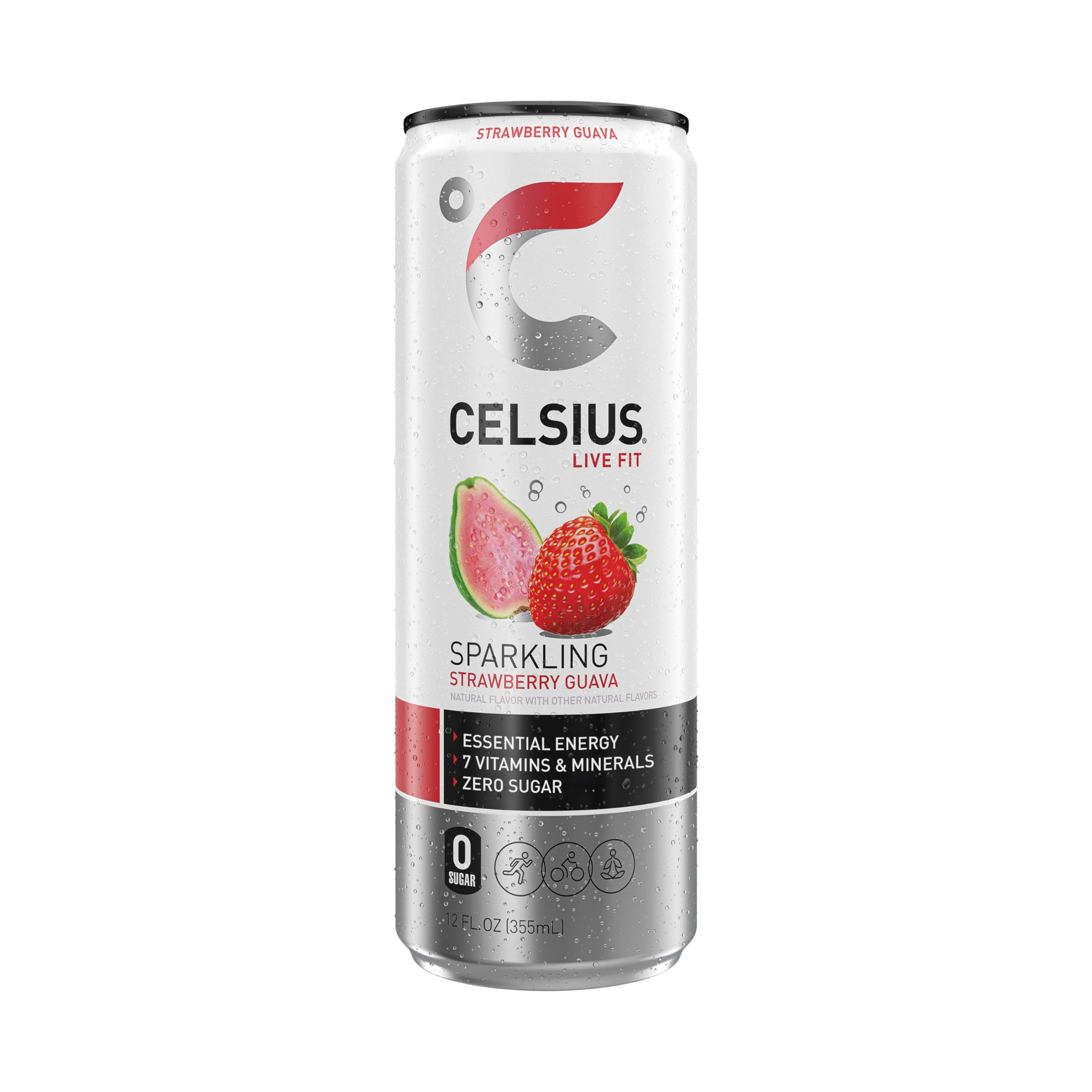 CELSIUS Sparkling Kiwi Guava, Functional Essential Energy Drink 12 Fl Oz (Pack of 12)