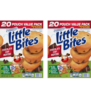(Club Pack) Little Bites Chocolate Chip Muffins, 40 individual packs, (1.65 oz each), Mini Muffins, 66 oz Box
