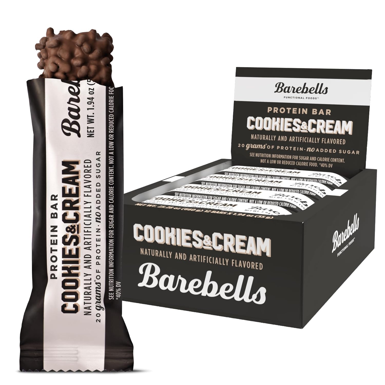 Barebells Protein Bars Salty Peanut - 12 Count, 20g High Protein Treats - Chocolate Nutrition Bar with 1g Total Sugars - On-The-Go Breakfast or Post-Workout Snack
