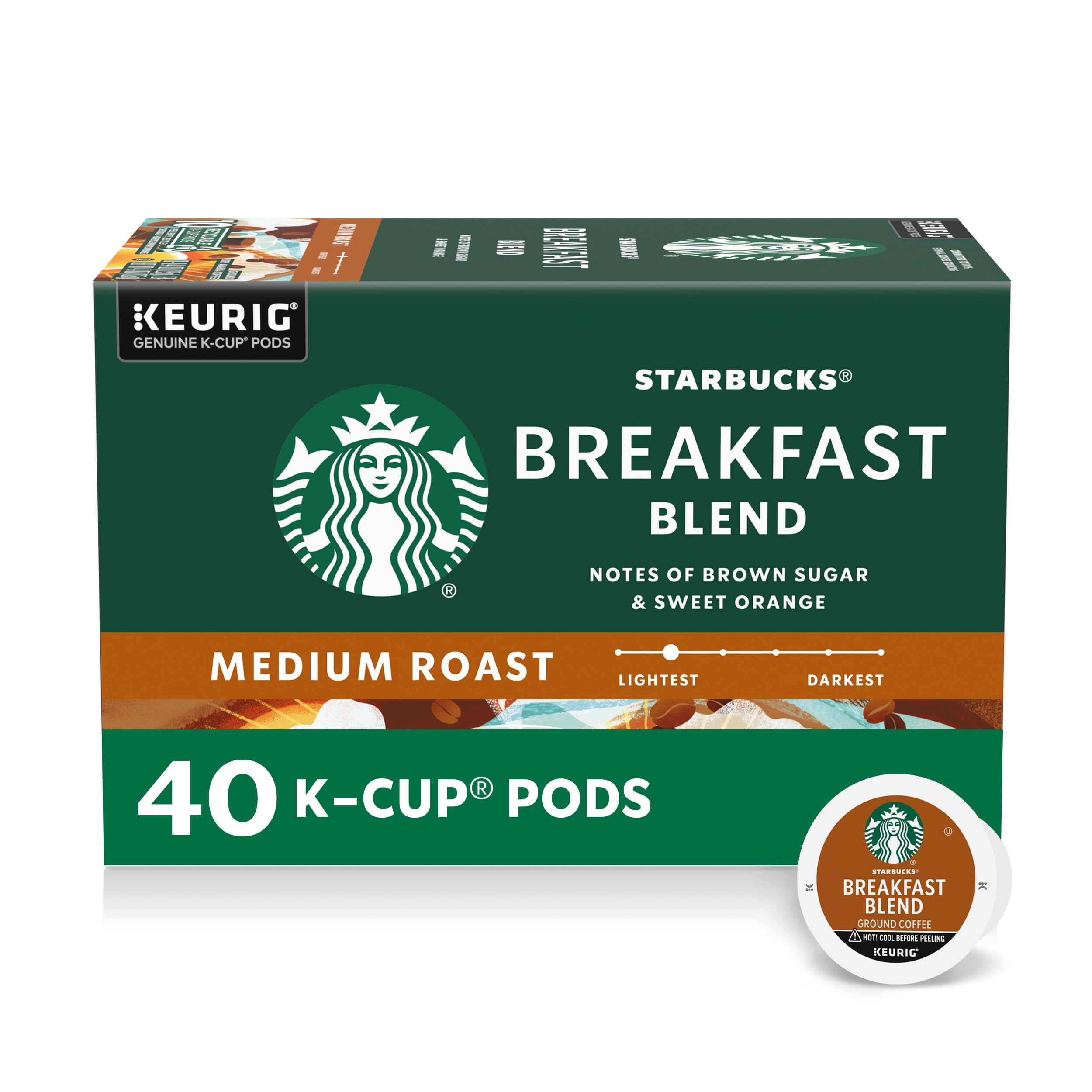 Starbucks K-Cup Coffee Pods, Medium Roast Hot or Iced Coffee, Pike Place Roast, 96 Keurig Pods