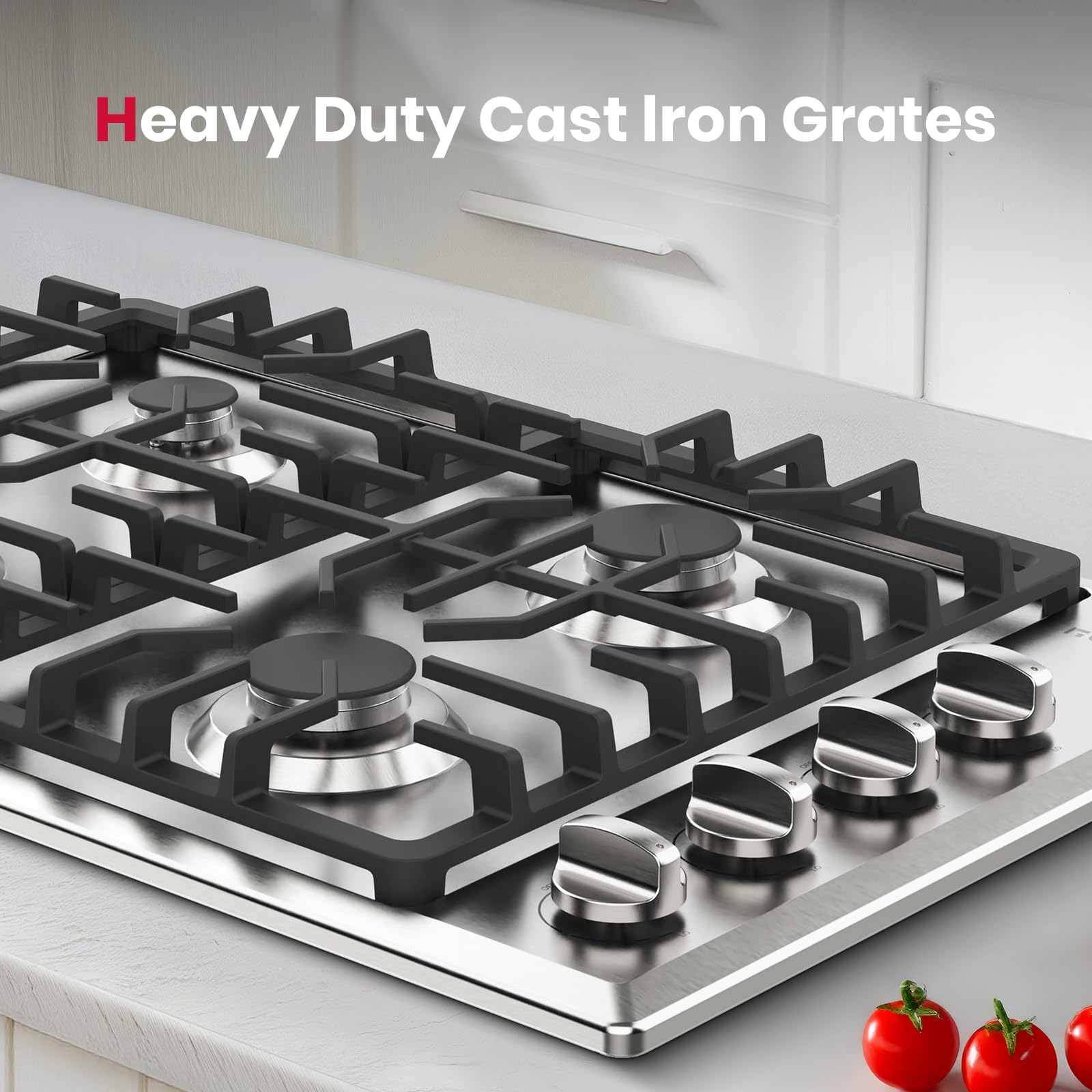 GASLAND 36 Inch Gas Cooktop, PRO GH2365SF 5 Italy Sealed Burner Propane Stovetop, NG/LPG Convertible Gas Cooktops, Plug-in with Thermocouple Protection, CSA Certified, Stainless Steel