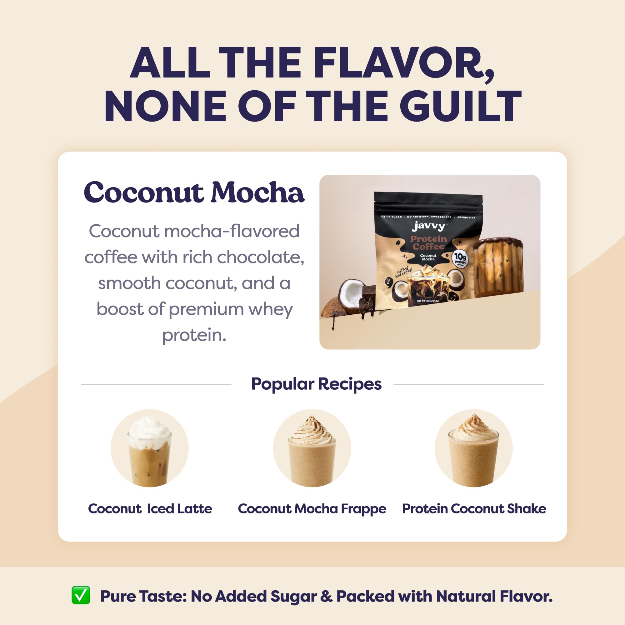 Caramel Protein Iced Coffee - Premium Whey Protein & Instant Iced Coffees - 100% Natural Cold Brew - Zero Artificial Flavors & Sweeteners, 80 mg Caffeine Per Serving, No Added Sugar, 20 Servings