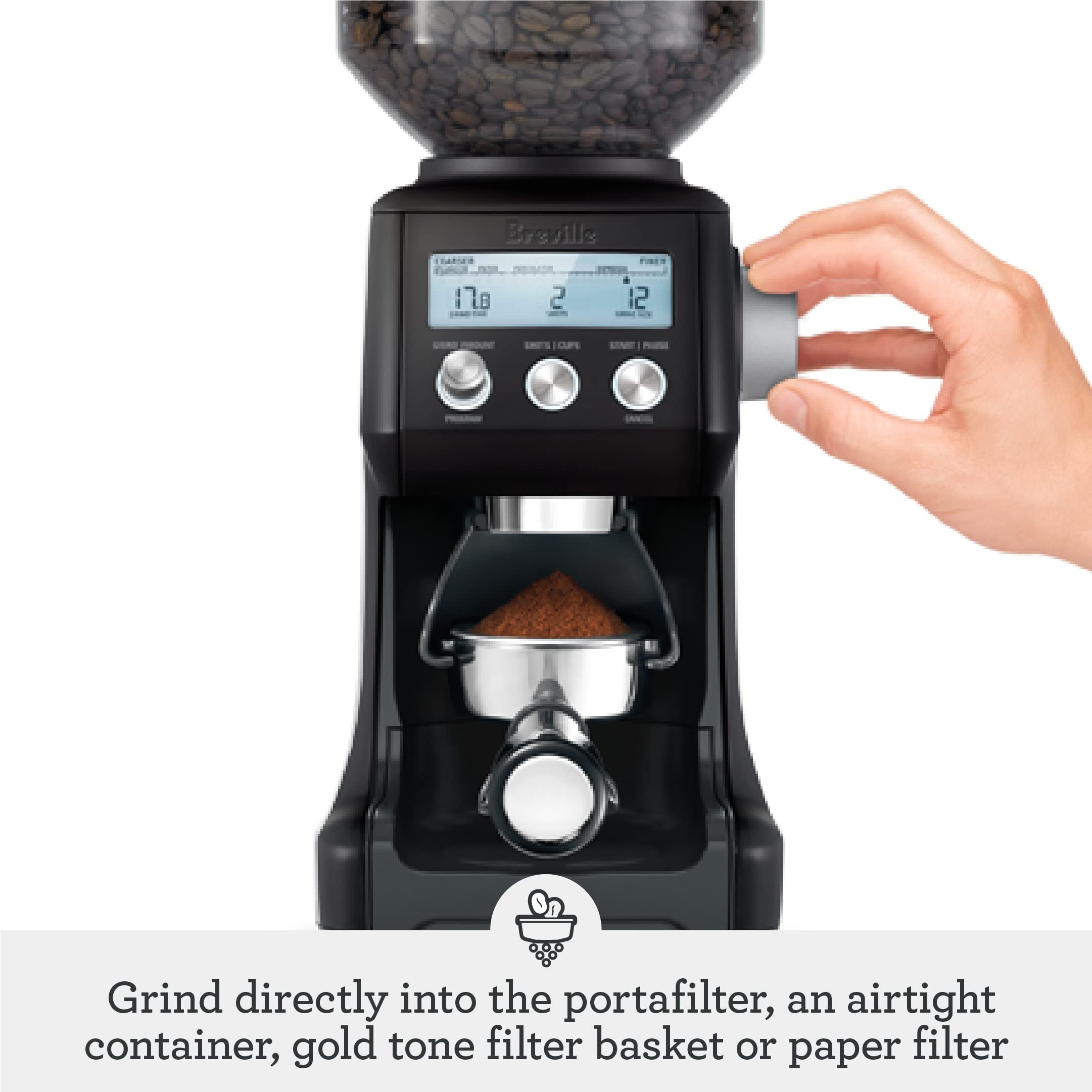Breville BCG820BSS Smart Grinder Pro for Coffee and Espresso, Brushed Stainless Steel