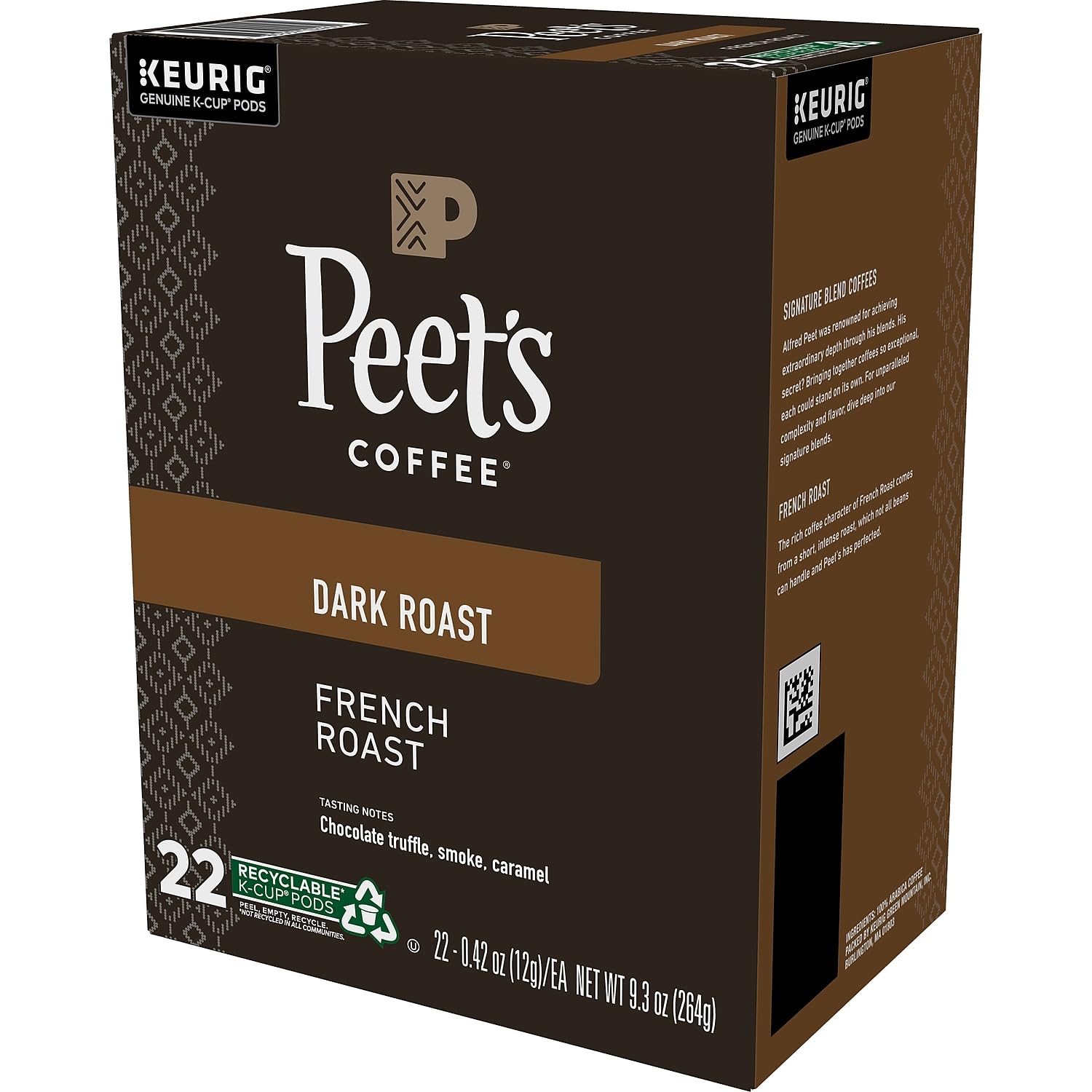 Peet's Coffee, Dark Roast Keurig K-Cup Pods - Major Dickason's Blend 75 Count (1 Box of 75 Pods)