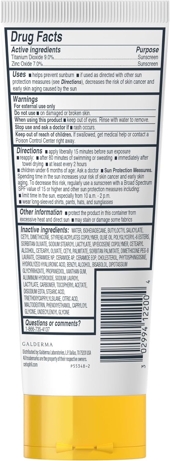 CETAPHIL Sheer Mineral Sunscreen Lotion for Face & Body | 3 fl oz | 100% Mineral Sunscreen: Zinc Oxide & Titanium Dioxide | Broad Spectrum SPF 50 | For Sensitive Skin | Dermatologist Recommended Brand