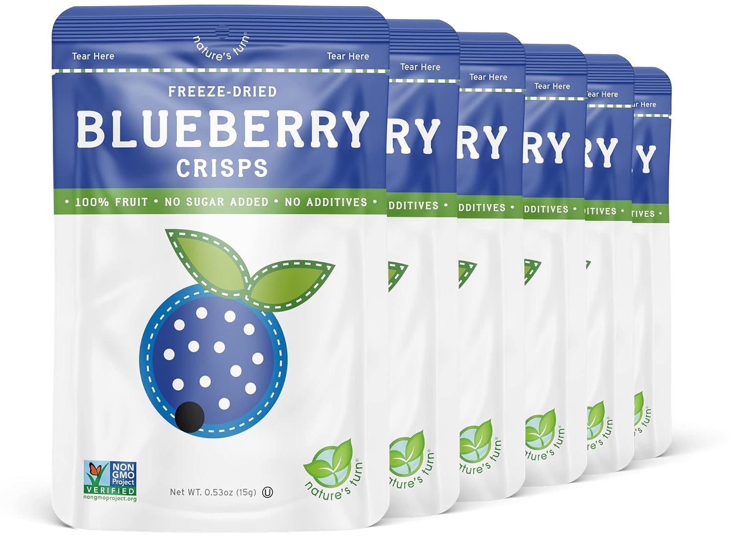 Nature’s Turn Freeze-Dried Strawberry Crisps – Healthy, Gluten-Free, Crispy & Delicious, Plant-Based Snack, Ideal for Cereal, Smoothies, School Lunches, & On-the-Go, Bags of 12 (0.53 oz Each)