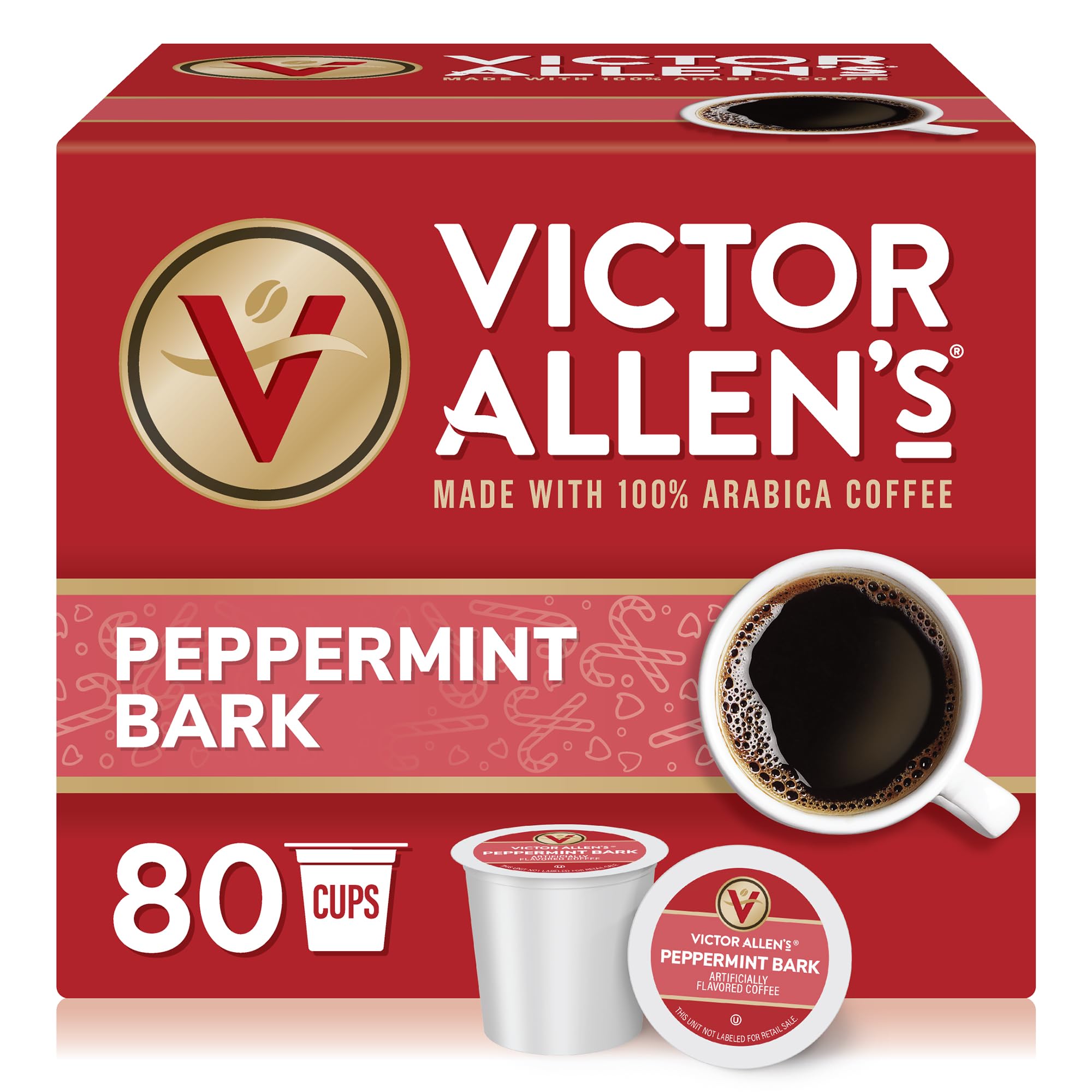 Victor Allen's Coffee Hazelnut Flavored, Medium Roast, 80 Count, Single Serve Coffee Pods for Keurig K-Cup Brewers