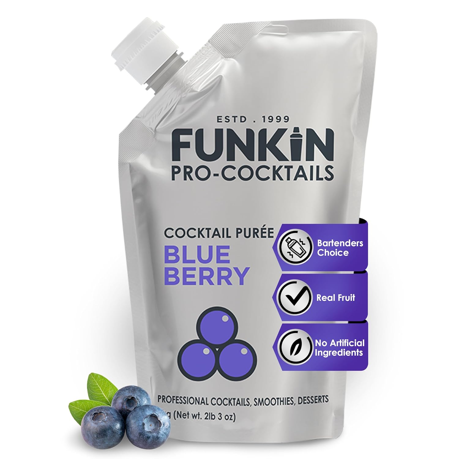 Funkin Fruit Puree | Real Fruit, Simple Ingredient, Natural Mixer for Cocktails, Drinks, Smoothies | Vegan, Non-GMO, Gluten-Free (2.2 lbs) (Passion Fruit)