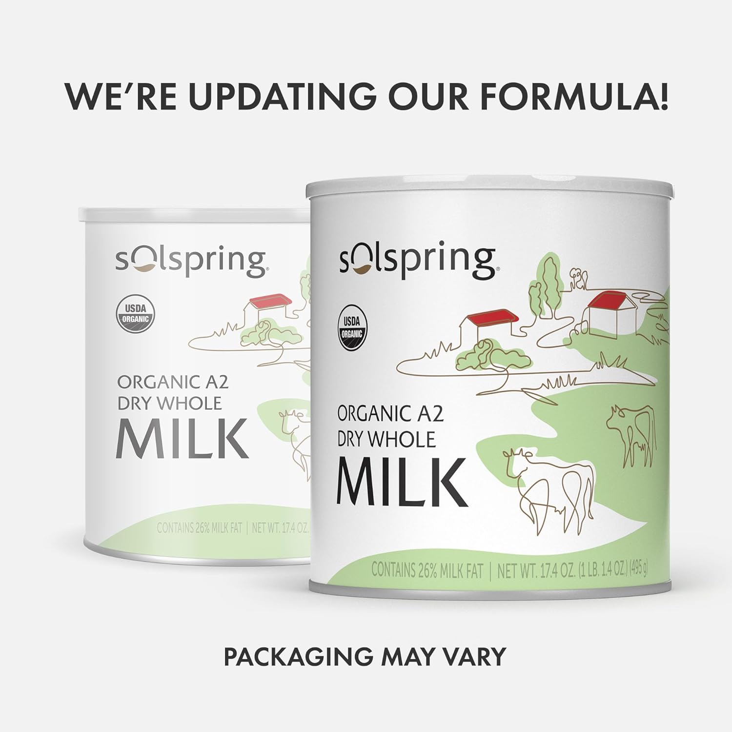 Dr. Mercola Solspring Organic A2 Dry Whole Milk - Powdered Milk with A2 Beta-Casein for Less Digestive Discomfort - Organic, Gluten-Free & Soy-Free - Original Flavor - 17.4 oz (15 Servings)