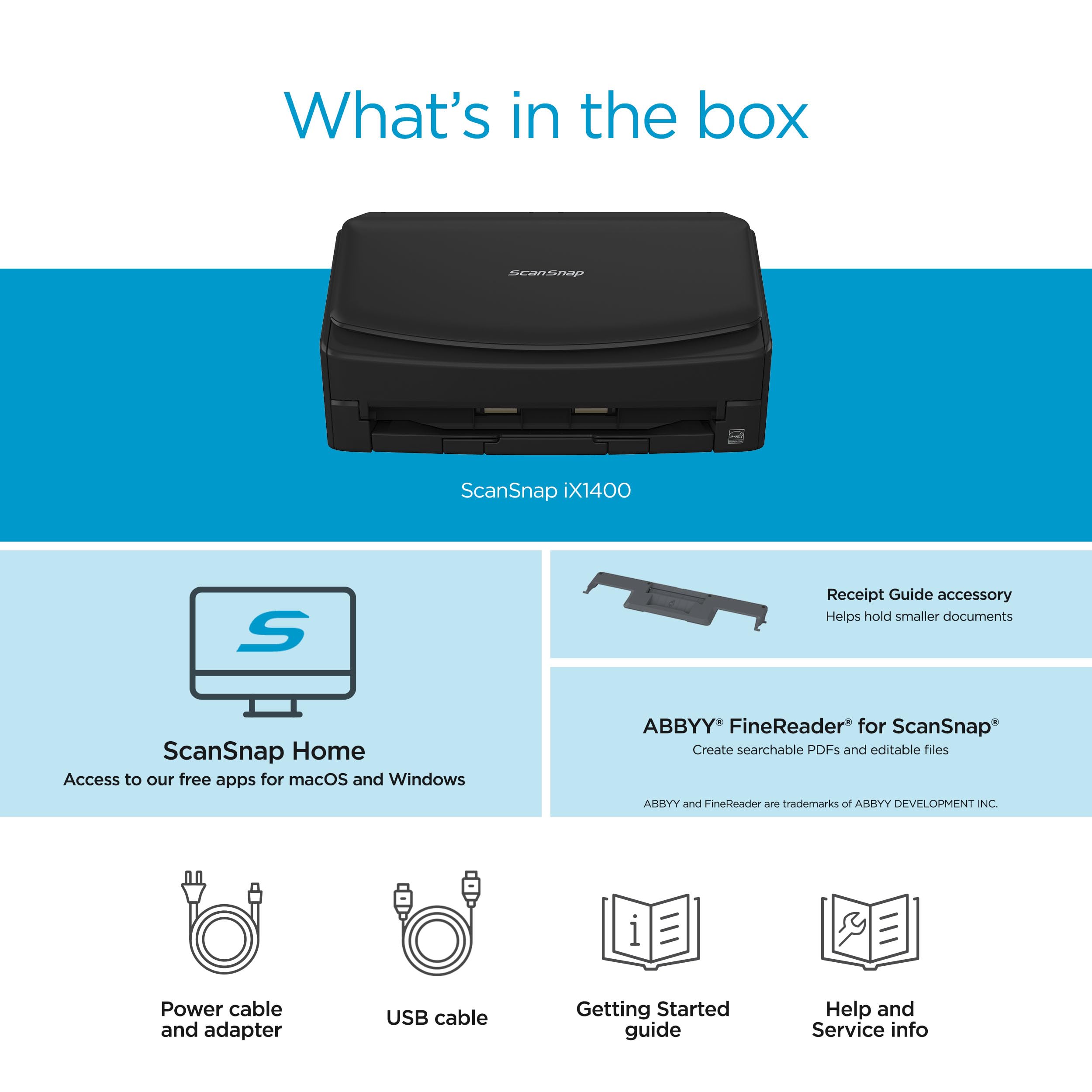 ScanSnap iX2400 High-Speed Simple One-Touch Button Color Document, Photo & Receipt Scanner with 100 Page Auto Document Feeder for Mac or PC, Black