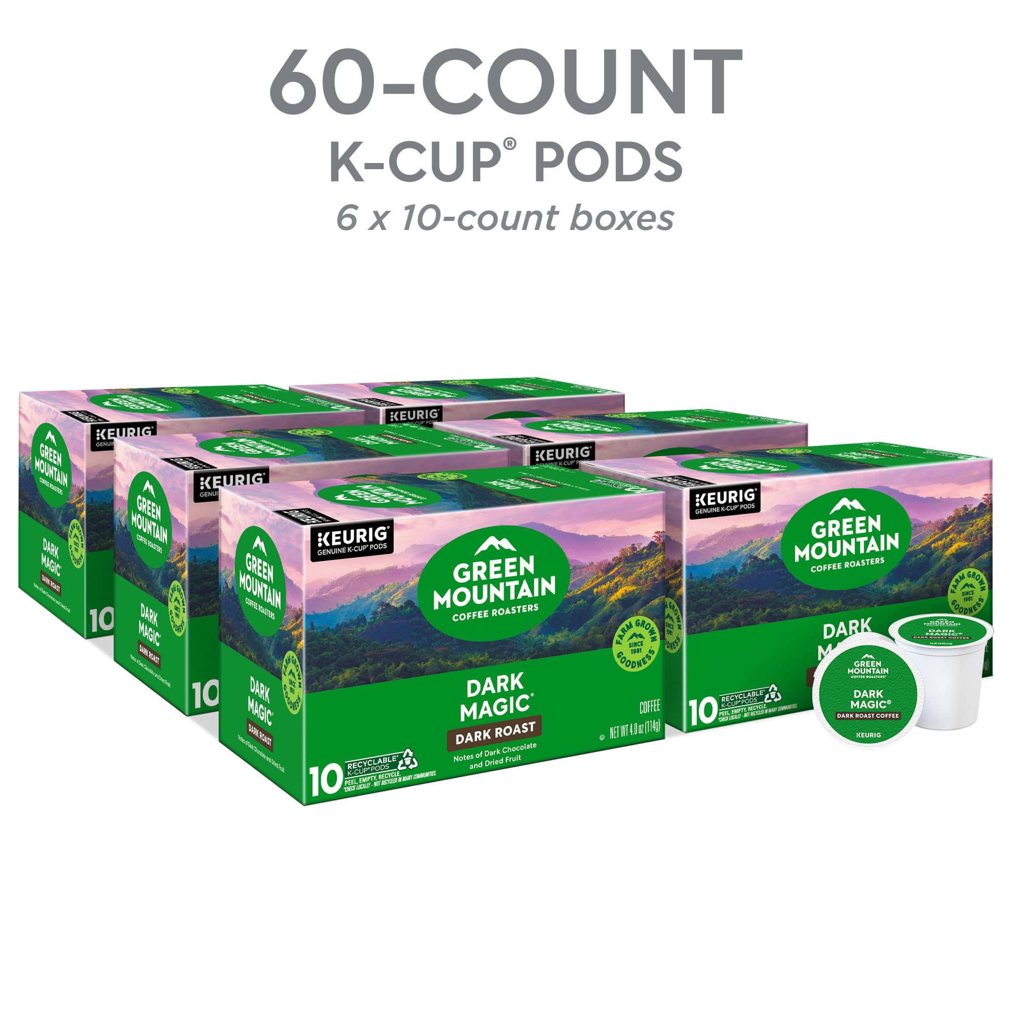 Green Mountain Coffee Roasters Dark Magic Keurig Single-Serve K-Cup Pods, Dark Roast Coffee, 72 Count