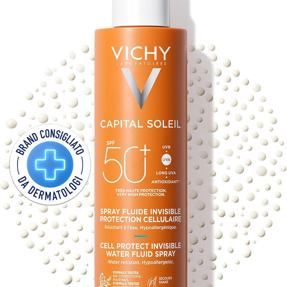 Vichy Capital Soleil Invisible Fluid Sunscreen Spray SPF50+ for Face and Body 200ml