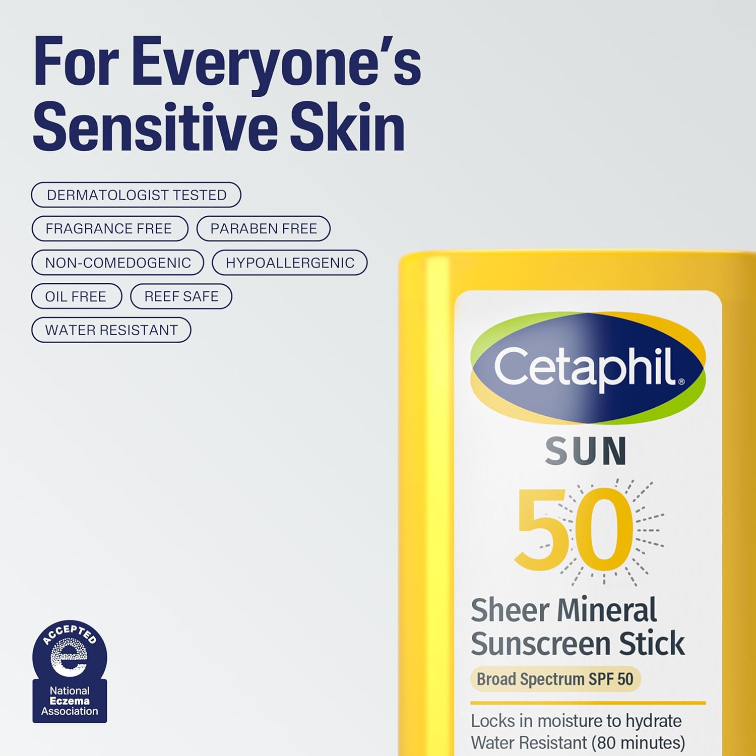 CETAPHIL Sheer Mineral Sunscreen Stick for Face & Body, 0.5oz, 100% Mineral Sunscreen: Zinc Oxide & Titanium Dioxide