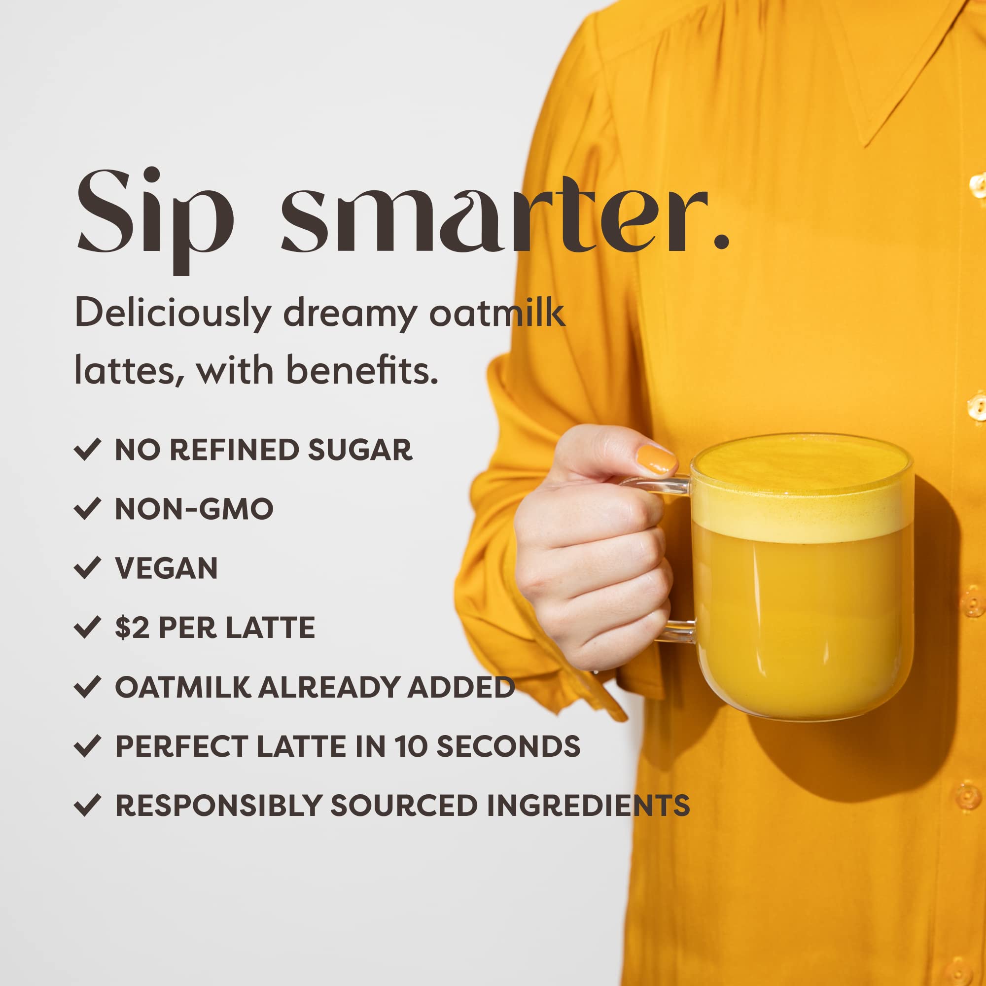 Clevr Organic Matcha Green Tea Latte, Instant Ceremonial Grade, Superfood Powder Blend with Oat Milk, Lions Mane, Reishi Mushroom, Coconut Cream, Ashwagandha, Serve Hot or Iced, (14 Lattes)